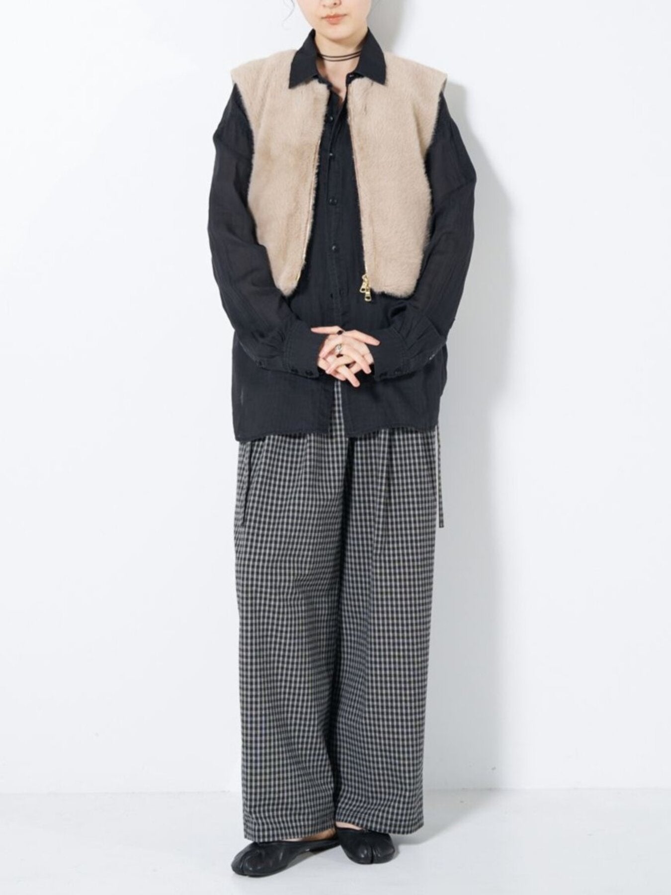 【CHIGNON】フェイクファードッキングベスト/4964-008MK