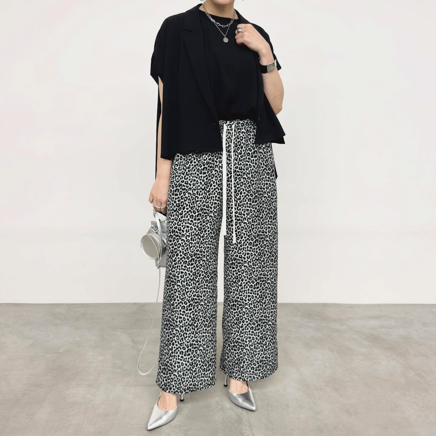 【NUS】レオパード柄イージーワイドパンツ/612-36029