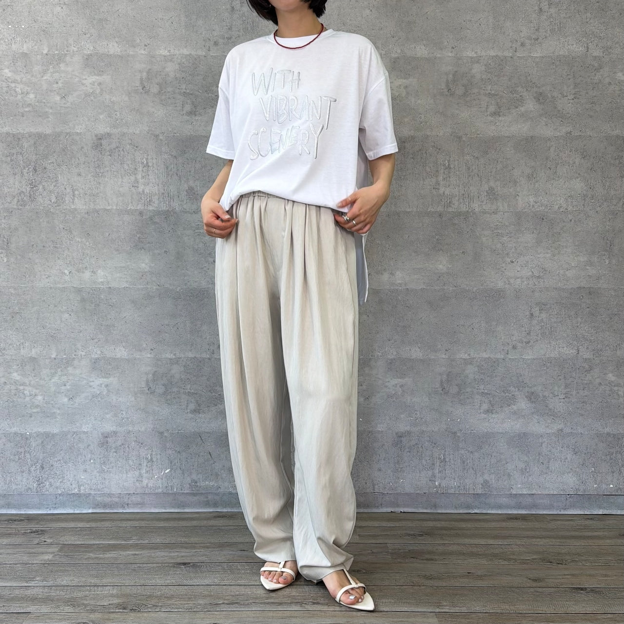 【Anna Kerry】箔プリントロゴルーズTシャツ/85261927