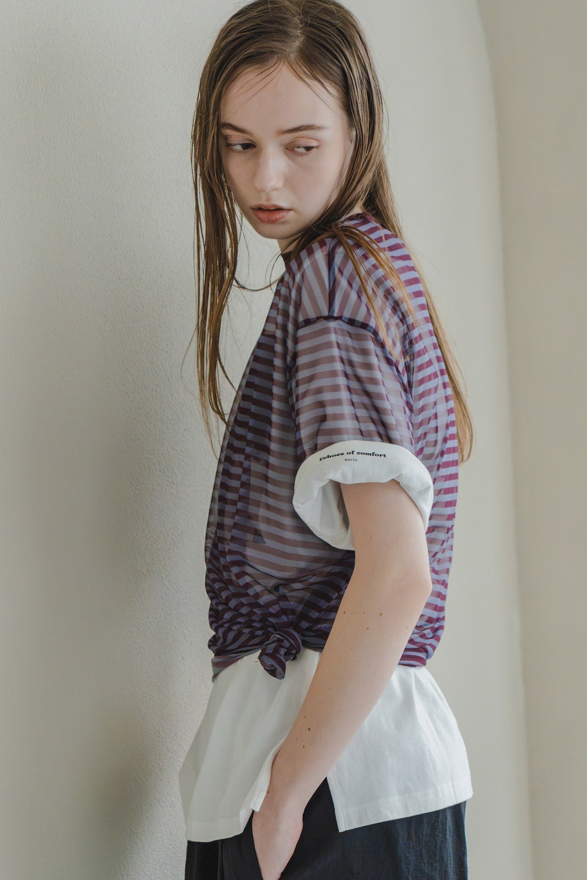 【WHYTO.】シアーボーダーT/WHT27HCS4034