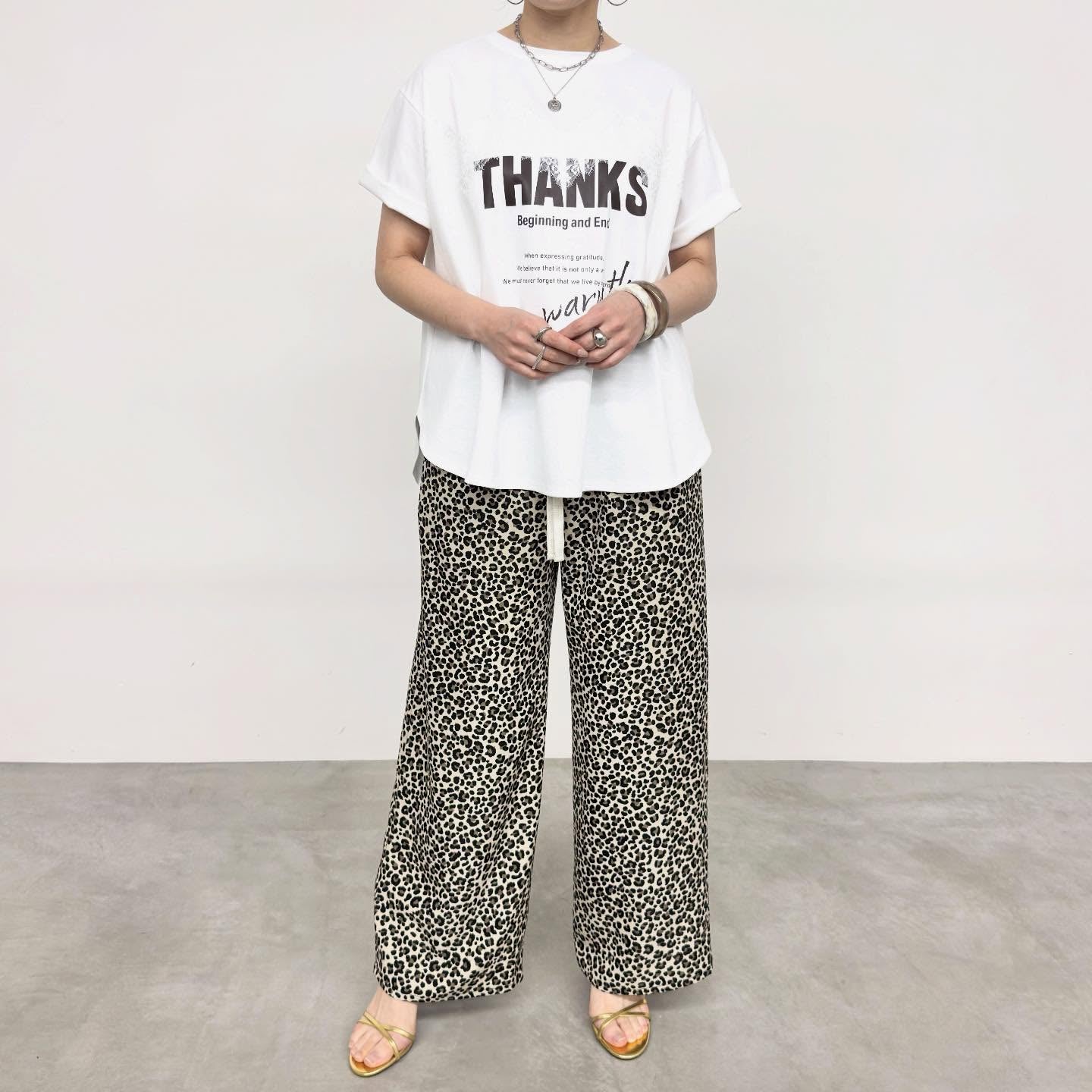 【NUS】レオパード柄イージーワイドパンツ/612-36029