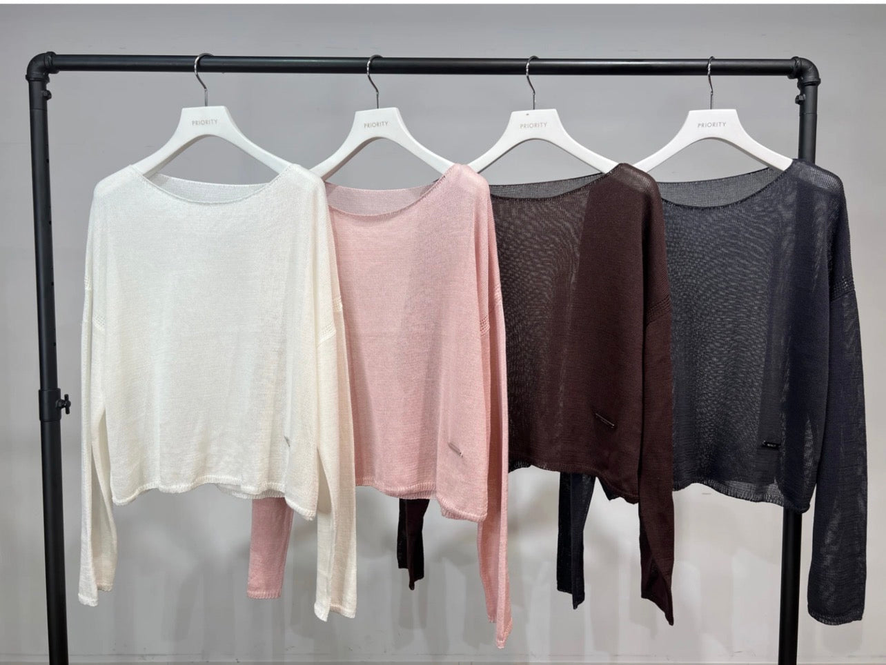 【PRIORITY】ボートネックシアーニット/P62005KR