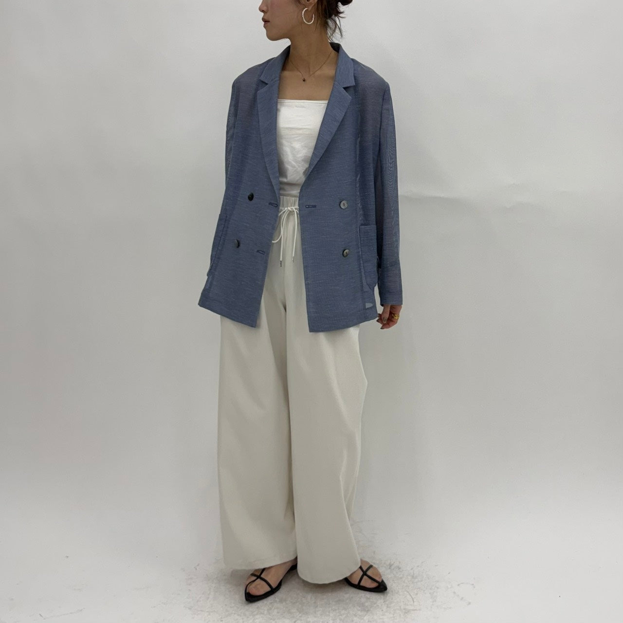 【cafune】エアリーメッシュダブルジャケット/25404