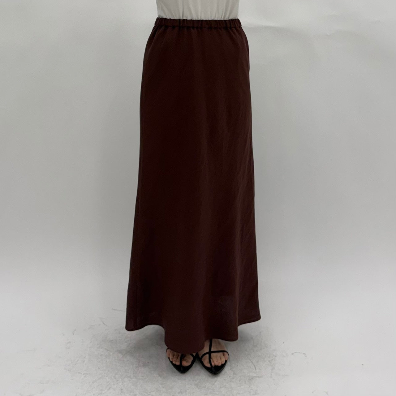 【cafune】リネンレーヨンバイアススカート/25608