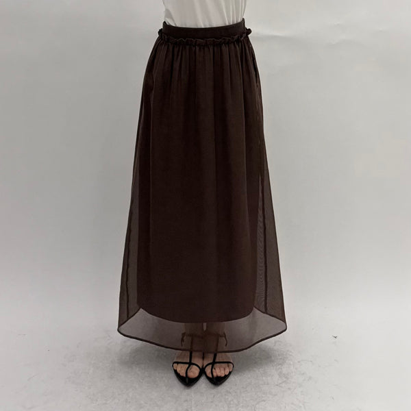 【cafune】エアリーメッシュギャザースカート/25613