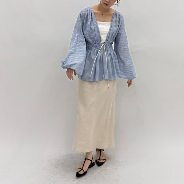 【cafune】ラメストライプ2WAYブラウス/25912