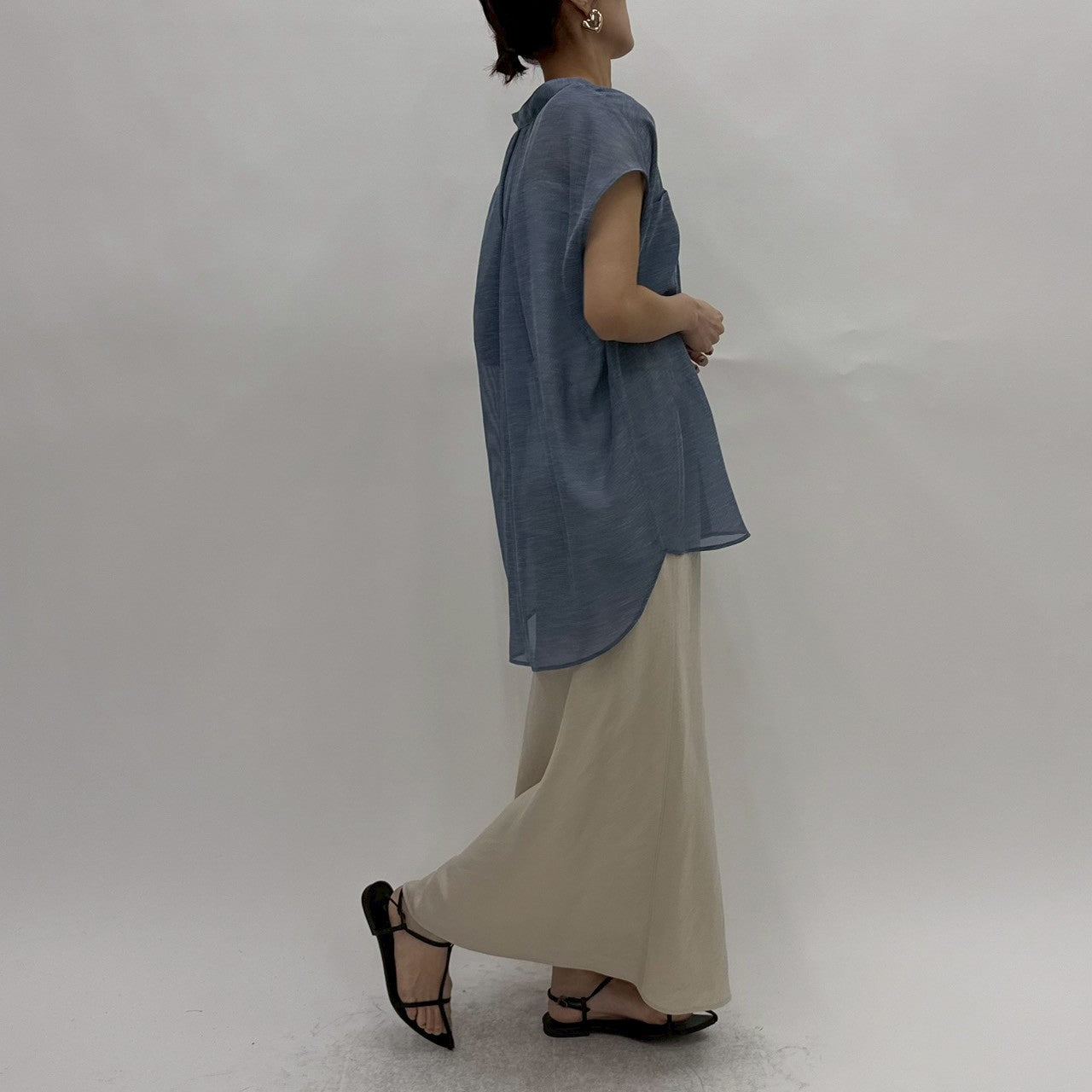 【cafune】エアリーメッシュフレンチシャツ/25944