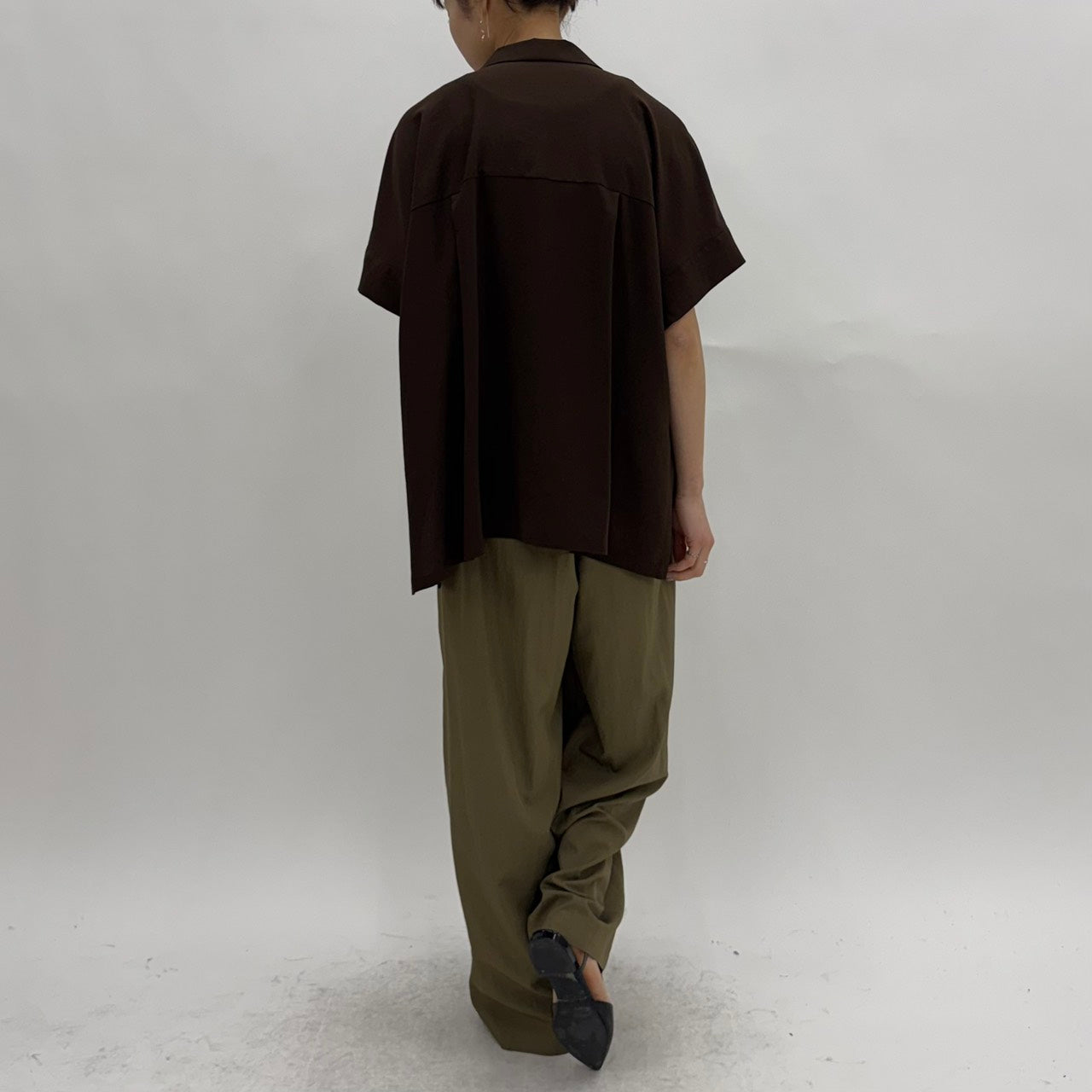 【cafune】マットストレッチジョーゼットハーフスリーブジャケット/35405