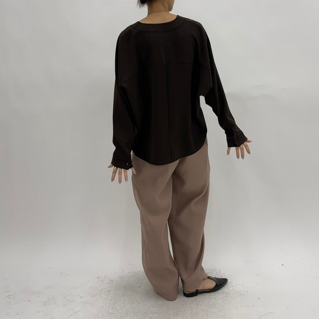 【cafune】ドレープワッシャーカーディガンブラウス/35917