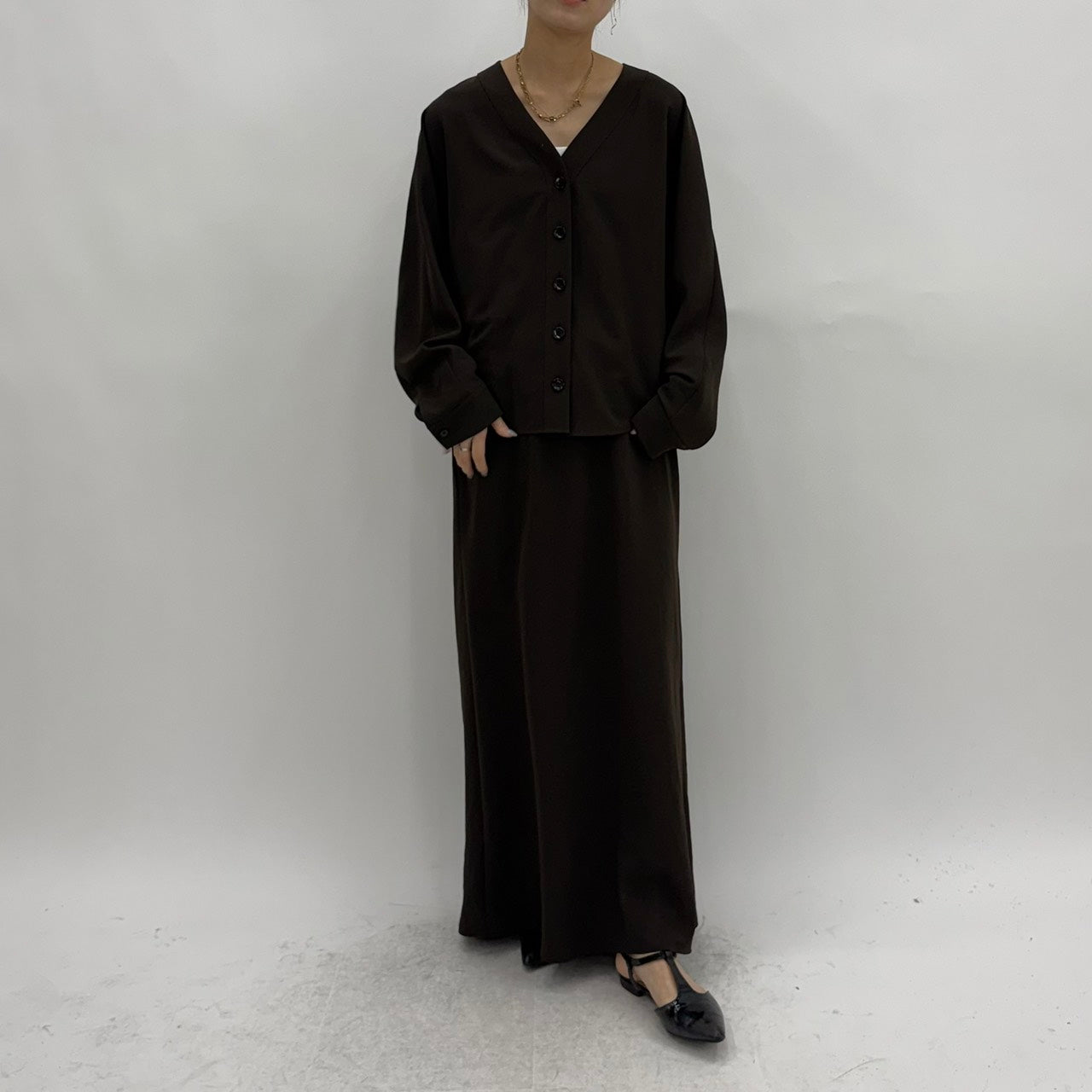 【cafune】ドレープワッシャーカーディガンブラウス/35917