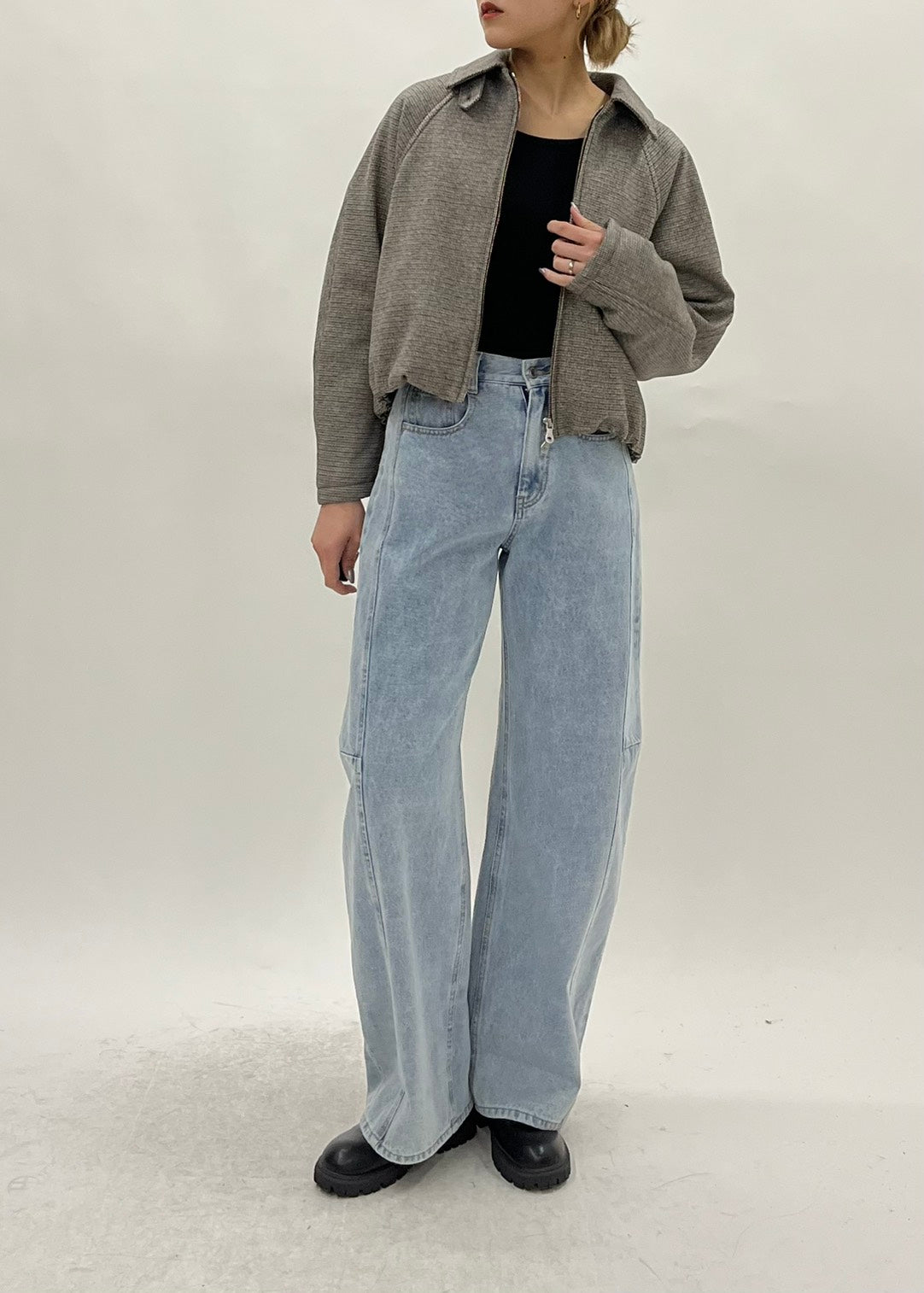 【PASSIONE】コンパクトジップブルゾン/36410