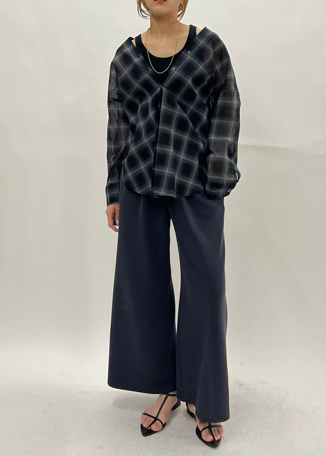 【PASSIONE】オーバーチェックシャツ/36909