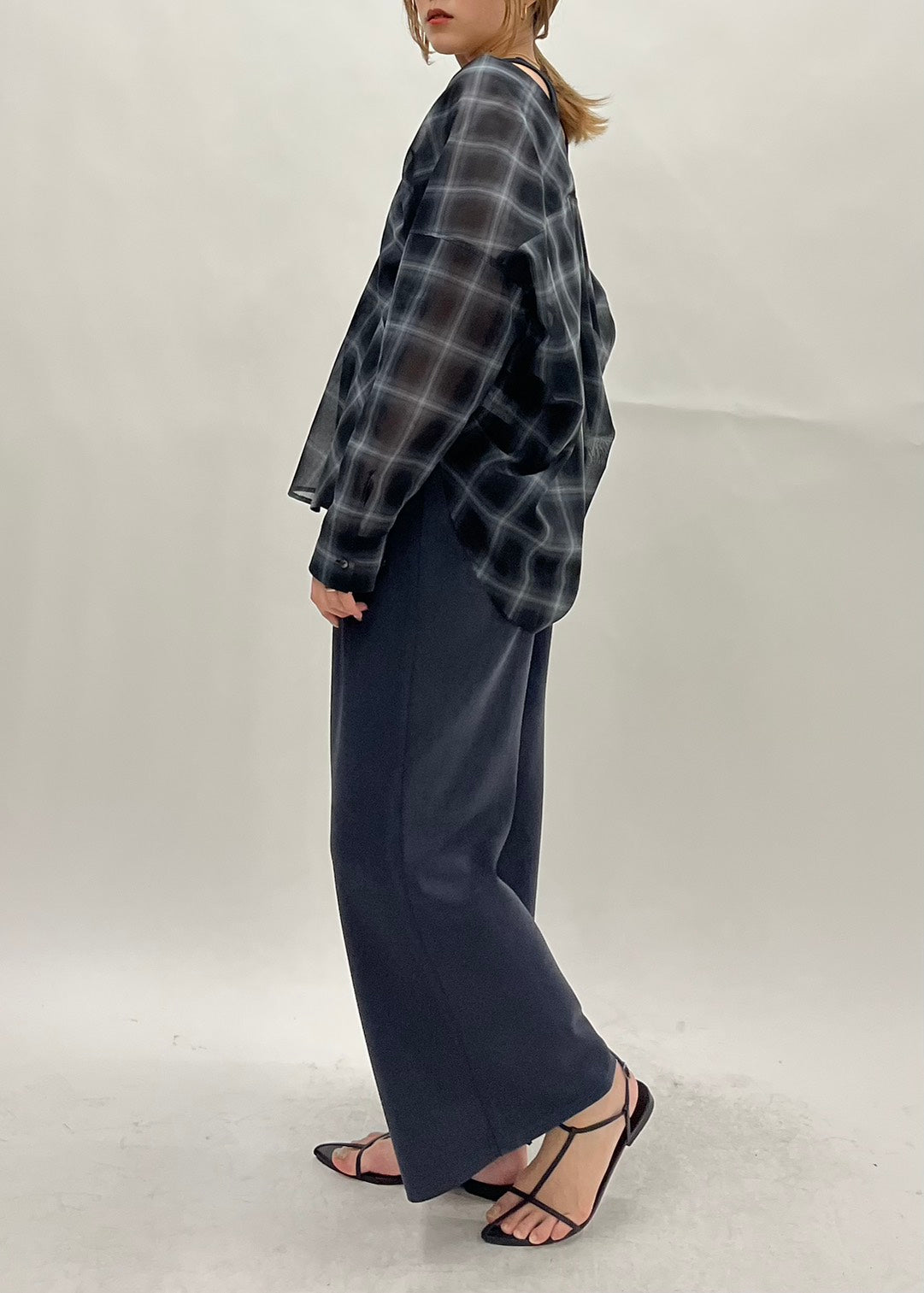 【PASSIONE】オーバーチェックシャツ/36909