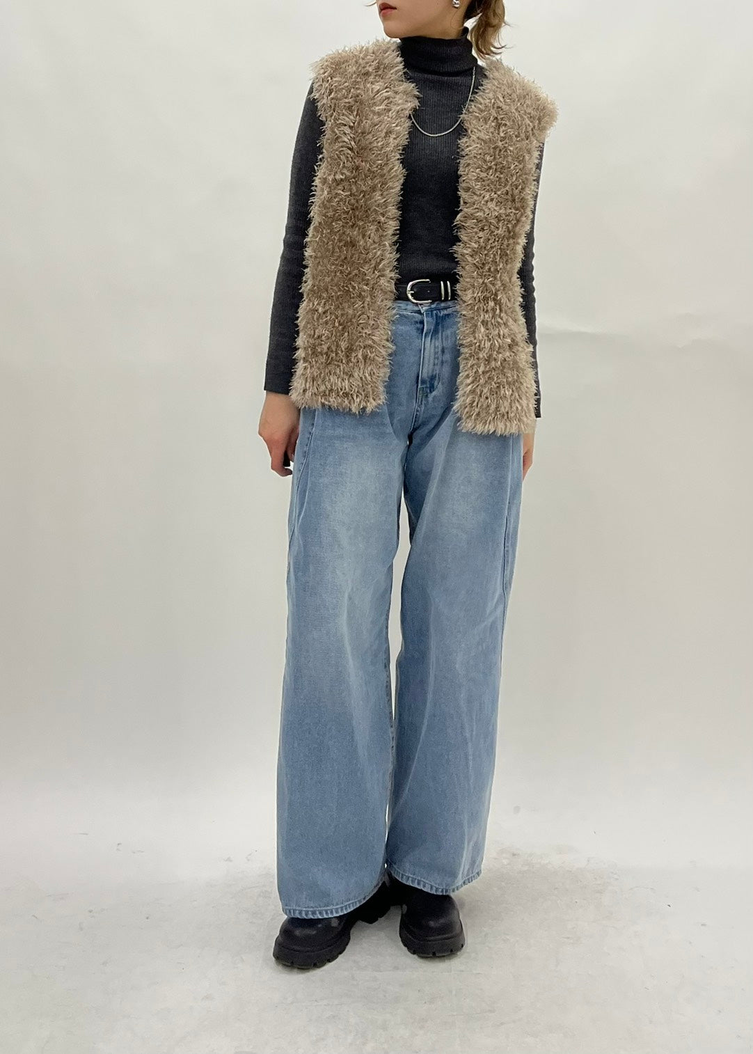 【PASSIONE】シャギーニットベスト/36916