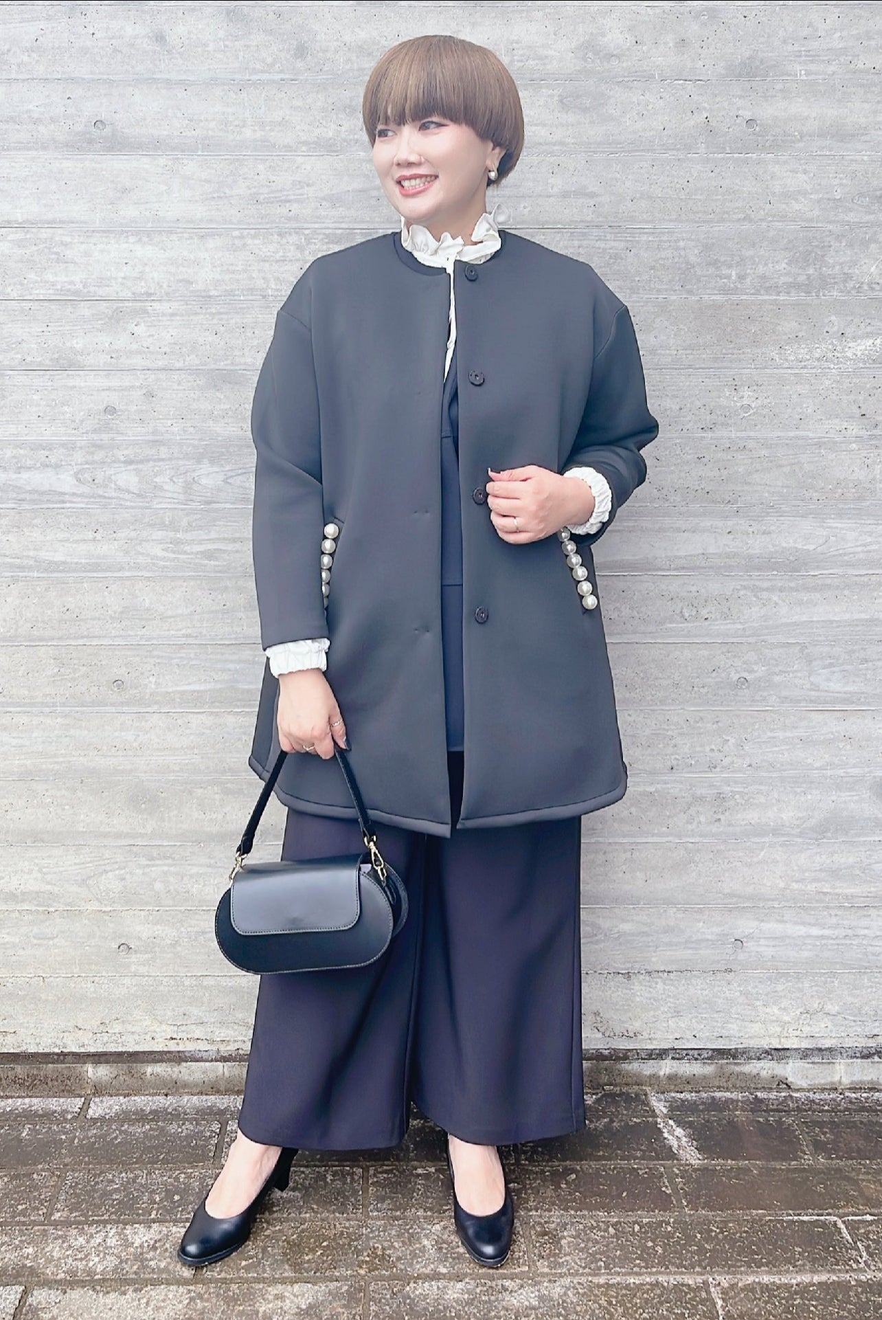 【anana】パール付スポンジコート/a79-031