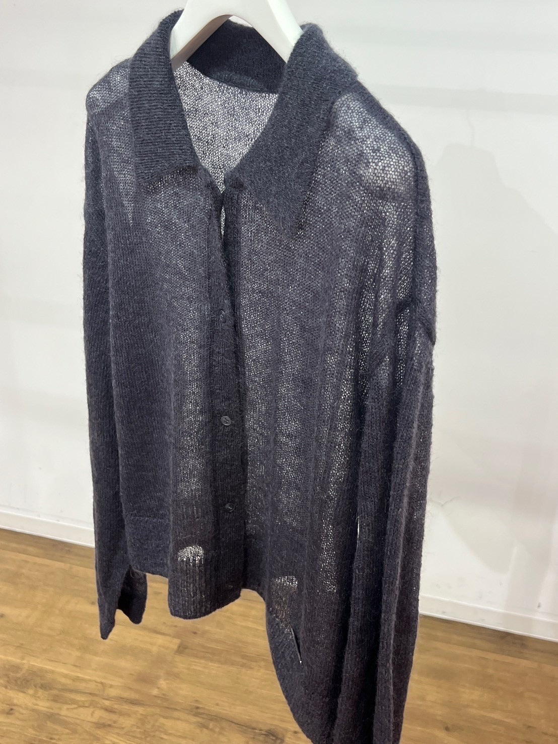 【PRIORITY】キッドモヘア衿付カーディガン/P66116KR
