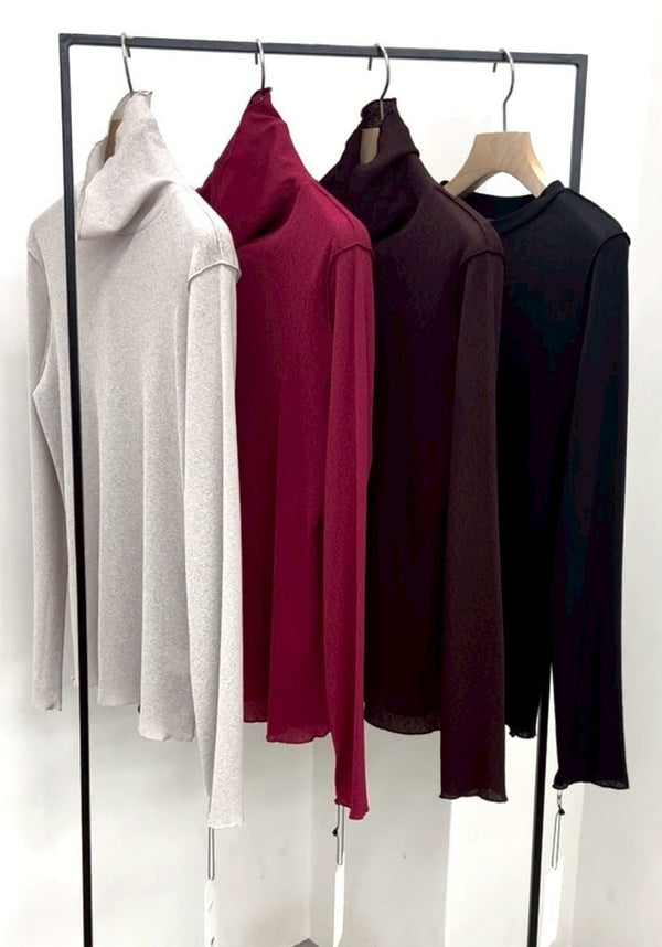 【CLOCHE】杢シアーハイネックT/550-85020