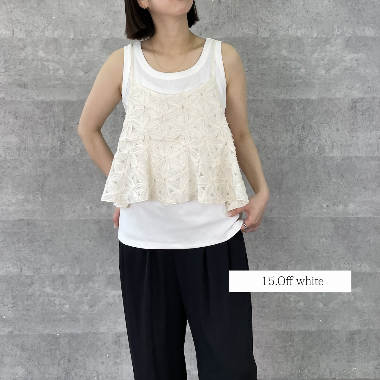 アンサンブル 透かし ビーズ シルク70%・綿30% Anna Kerry トップス