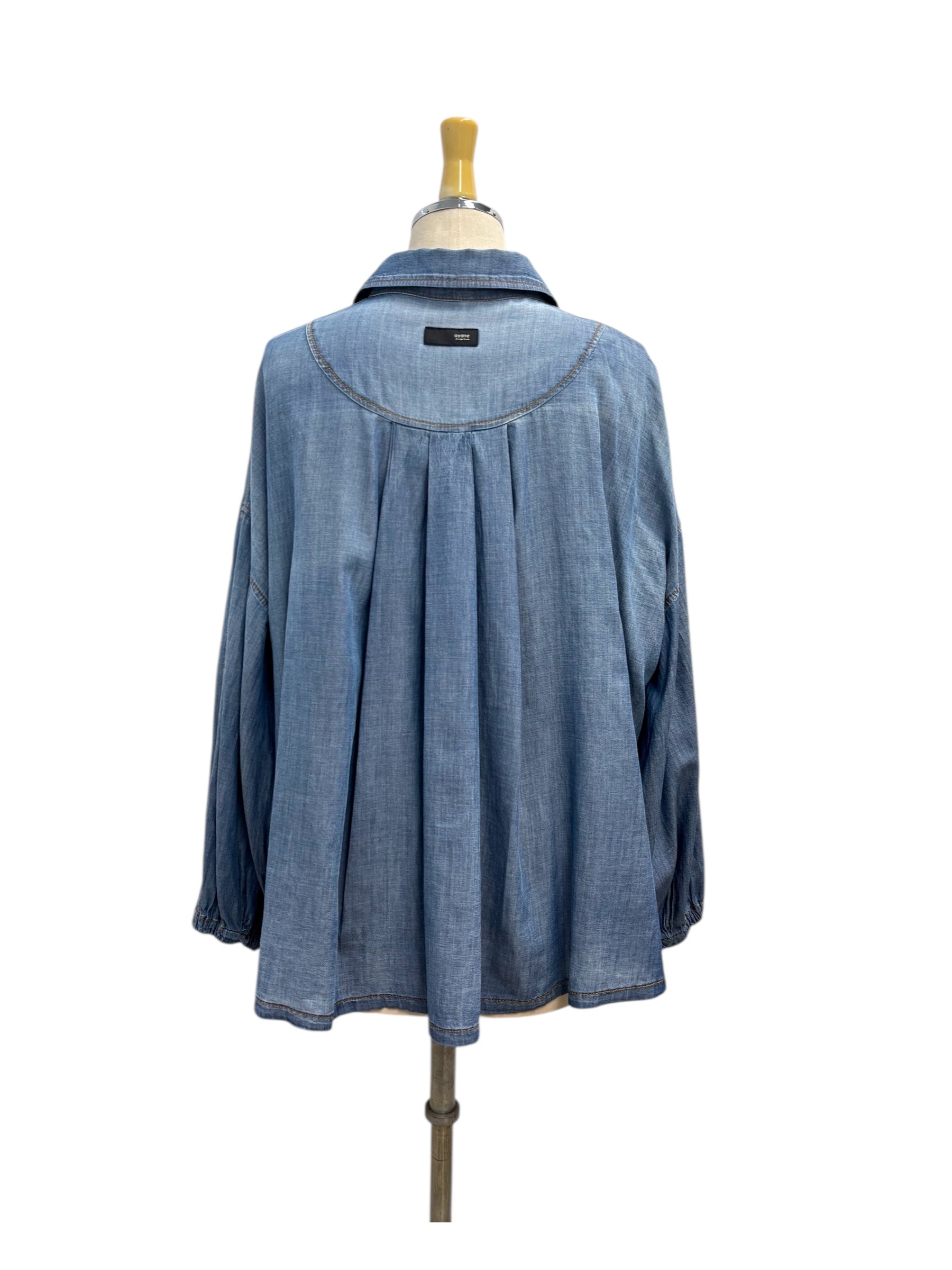 【ayane】シアーデニムショート丈シャツ/816301