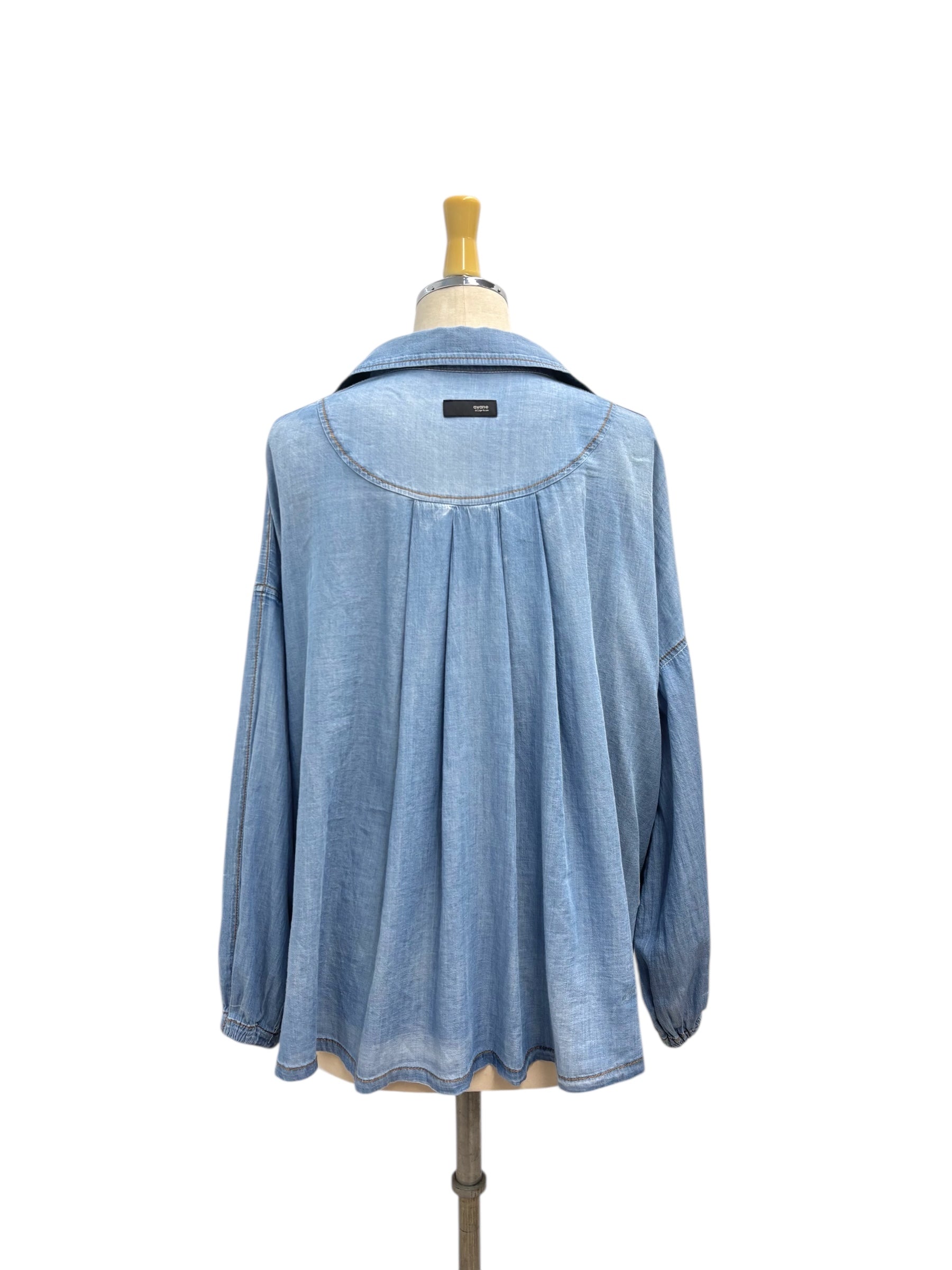 【ayane】シアーデニムショート丈シャツ/816301