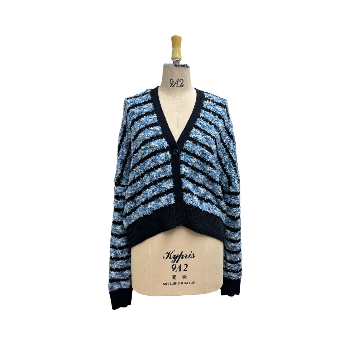 【ayane】リボンヤーンボーダーニットカーディガン②/816310