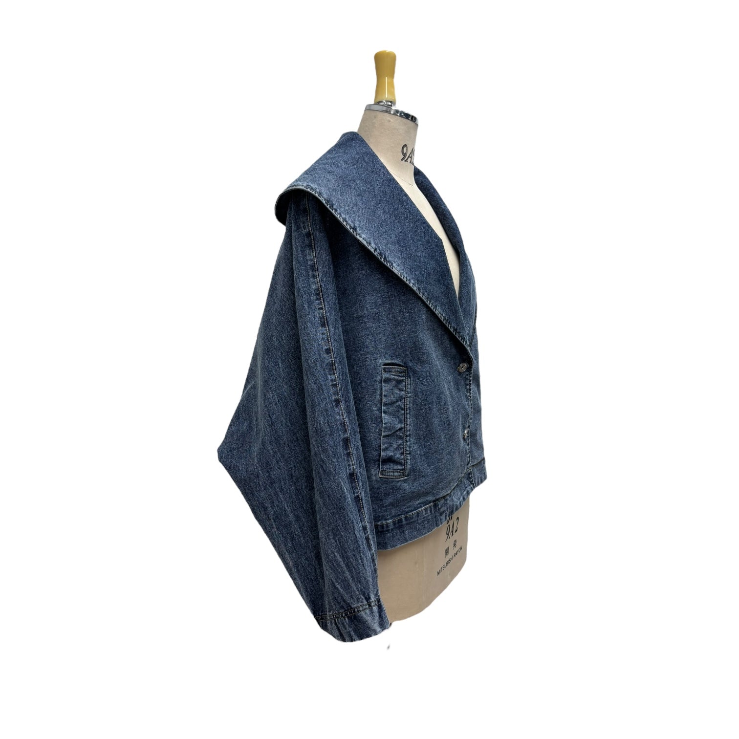 【ayane】ショールカラーデニムダブルジャケット/816314