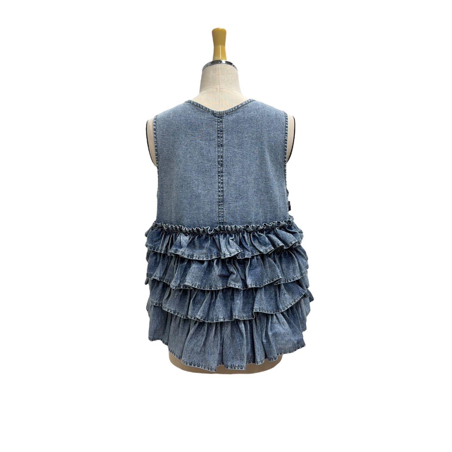 ayane】デニム地バックフリルベスト/816315