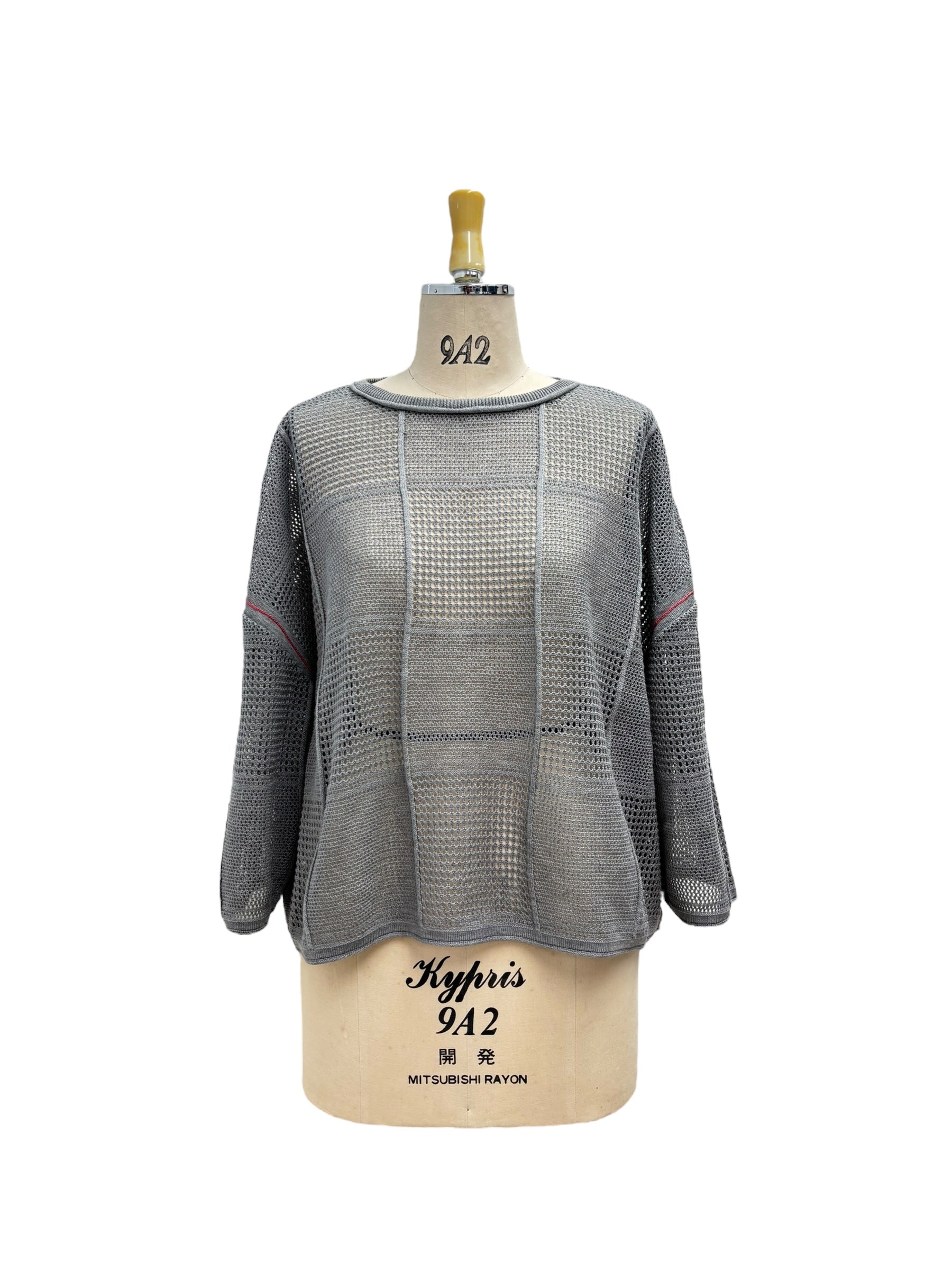 【ayane】格子柄メッシュニット/816318