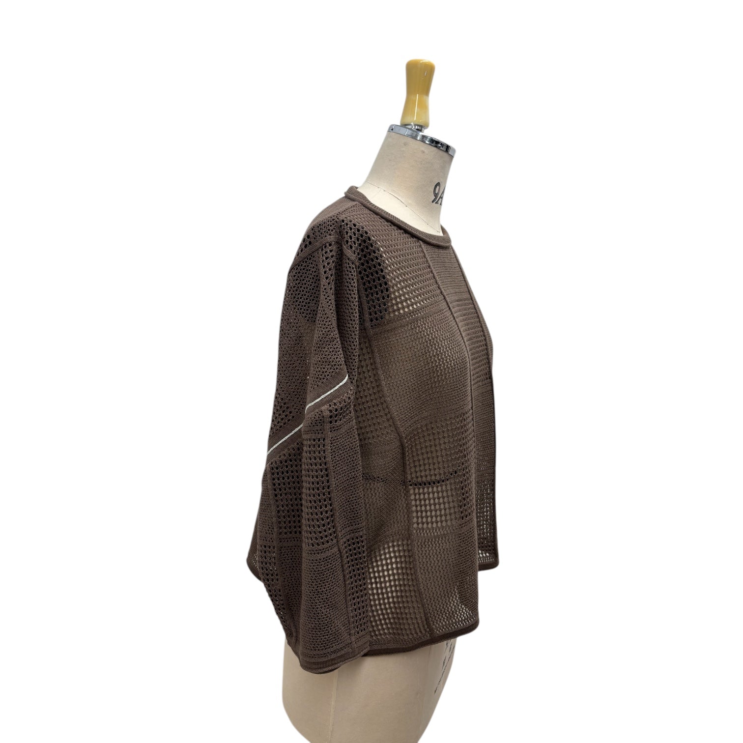 【ayane】格子柄メッシュニット/816318