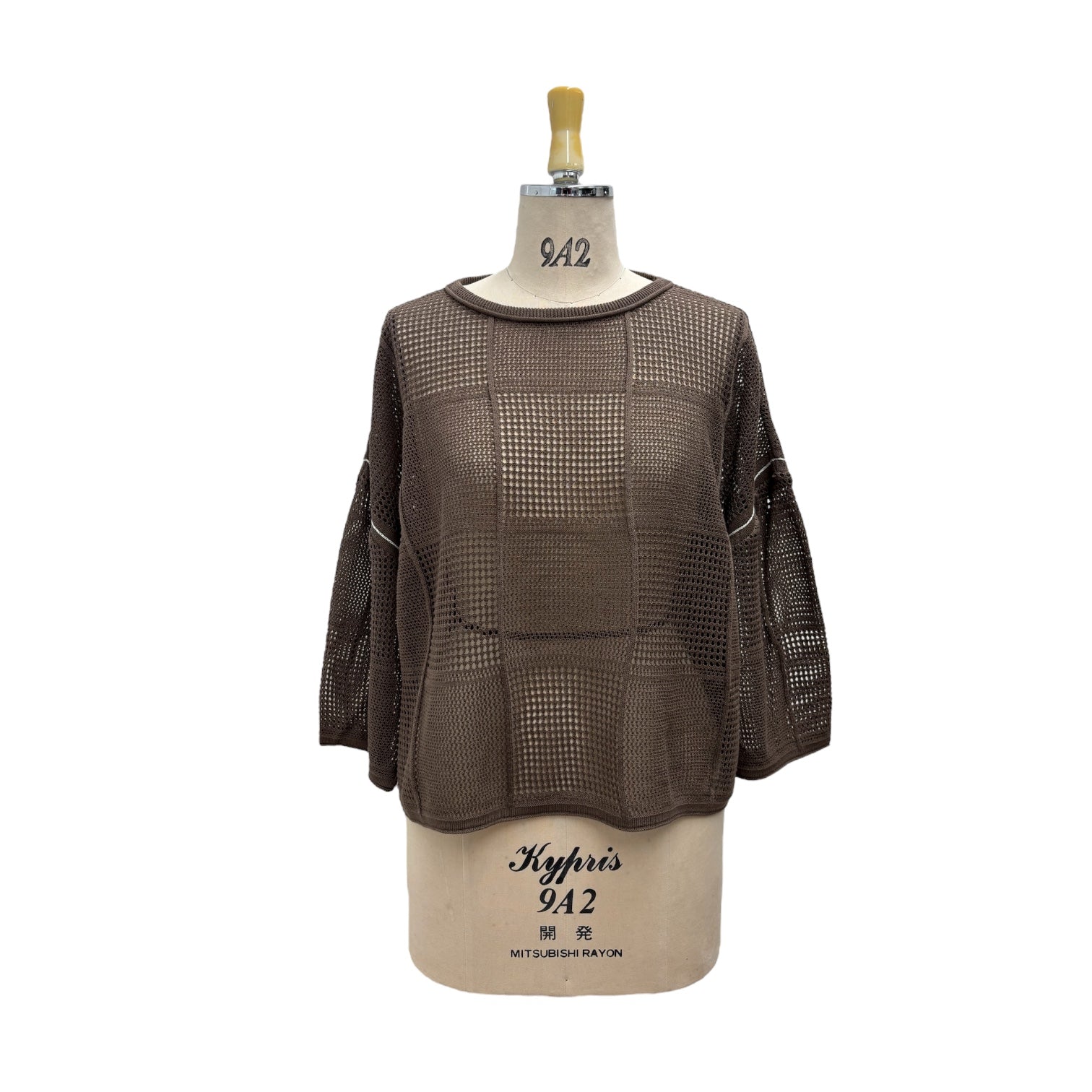 【ayane】格子柄メッシュニット/816318