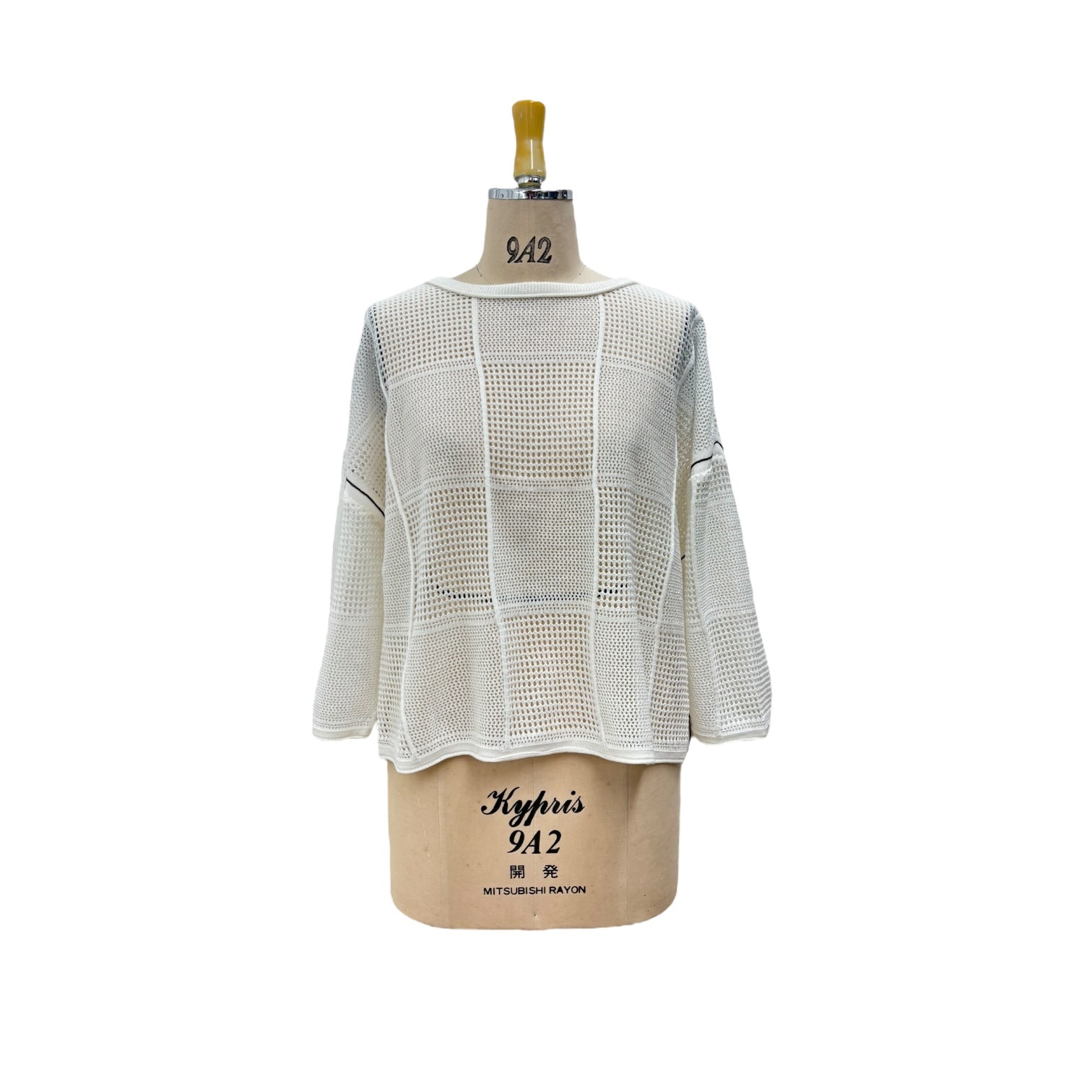 【ayane】格子柄メッシュニット/816318