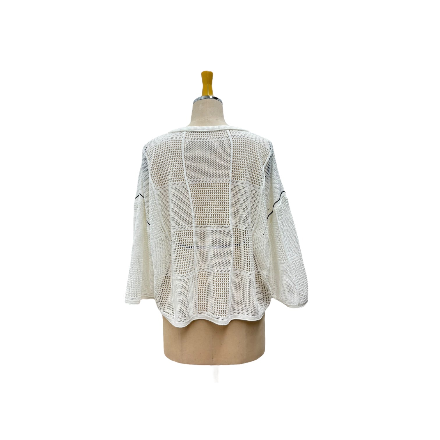 【ayane】格子柄メッシュニット/816318