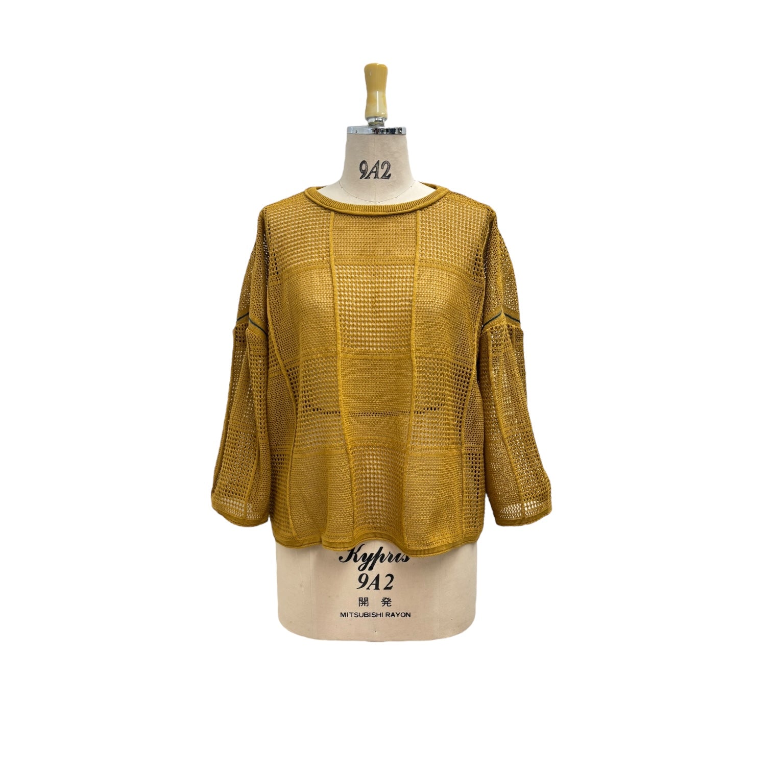 【ayane】格子柄メッシュニット/816318