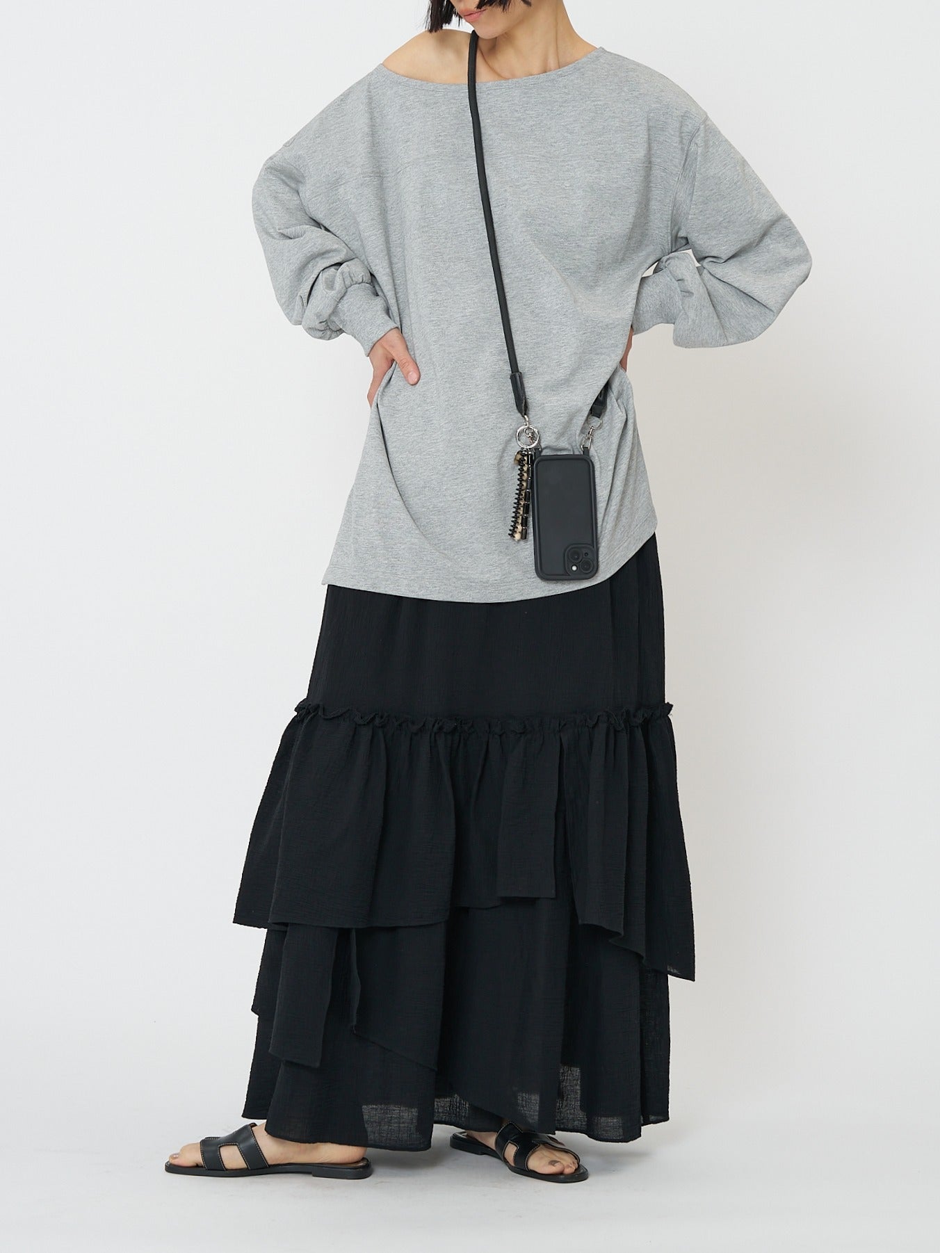 【CHIGNON】度詰天竺ボートネックロンT/8261-015KK