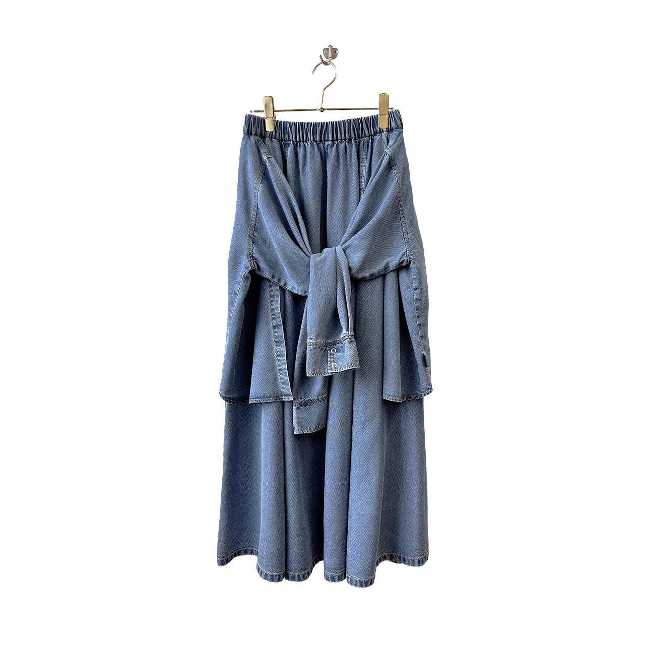【ayane】テンセルデニム腰巻きシャツスカート/826506