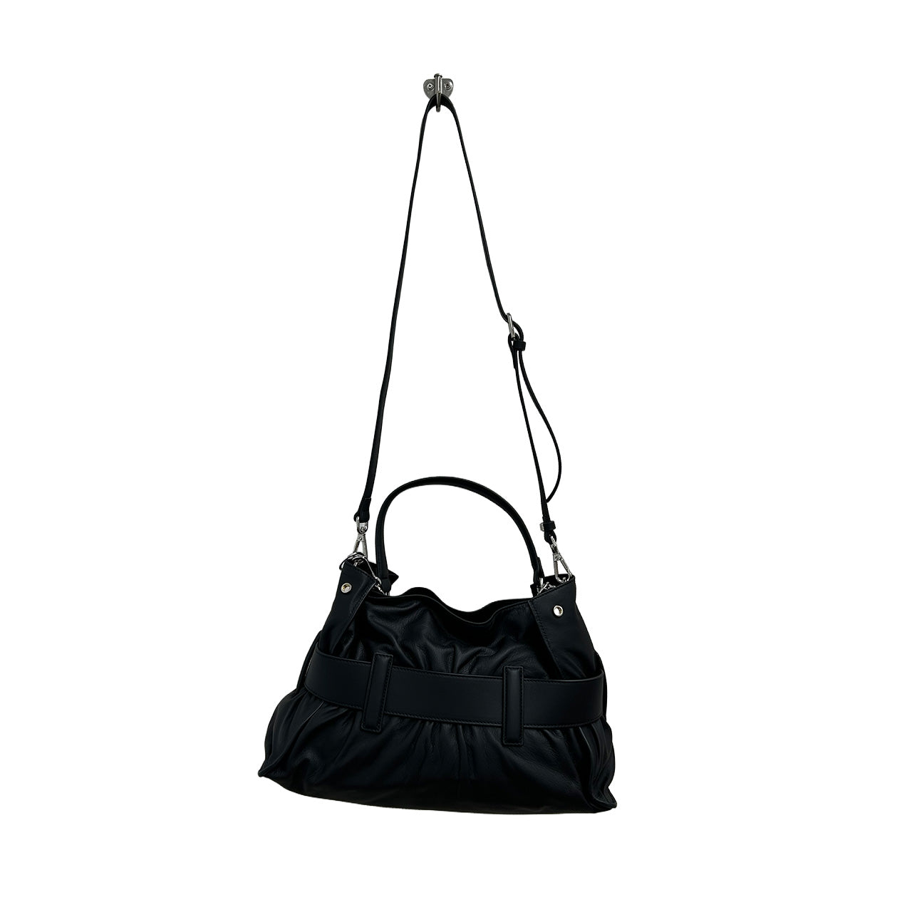 【ayane】ラムレザーハンドバック(ショルダー用ベルト付き)/826532