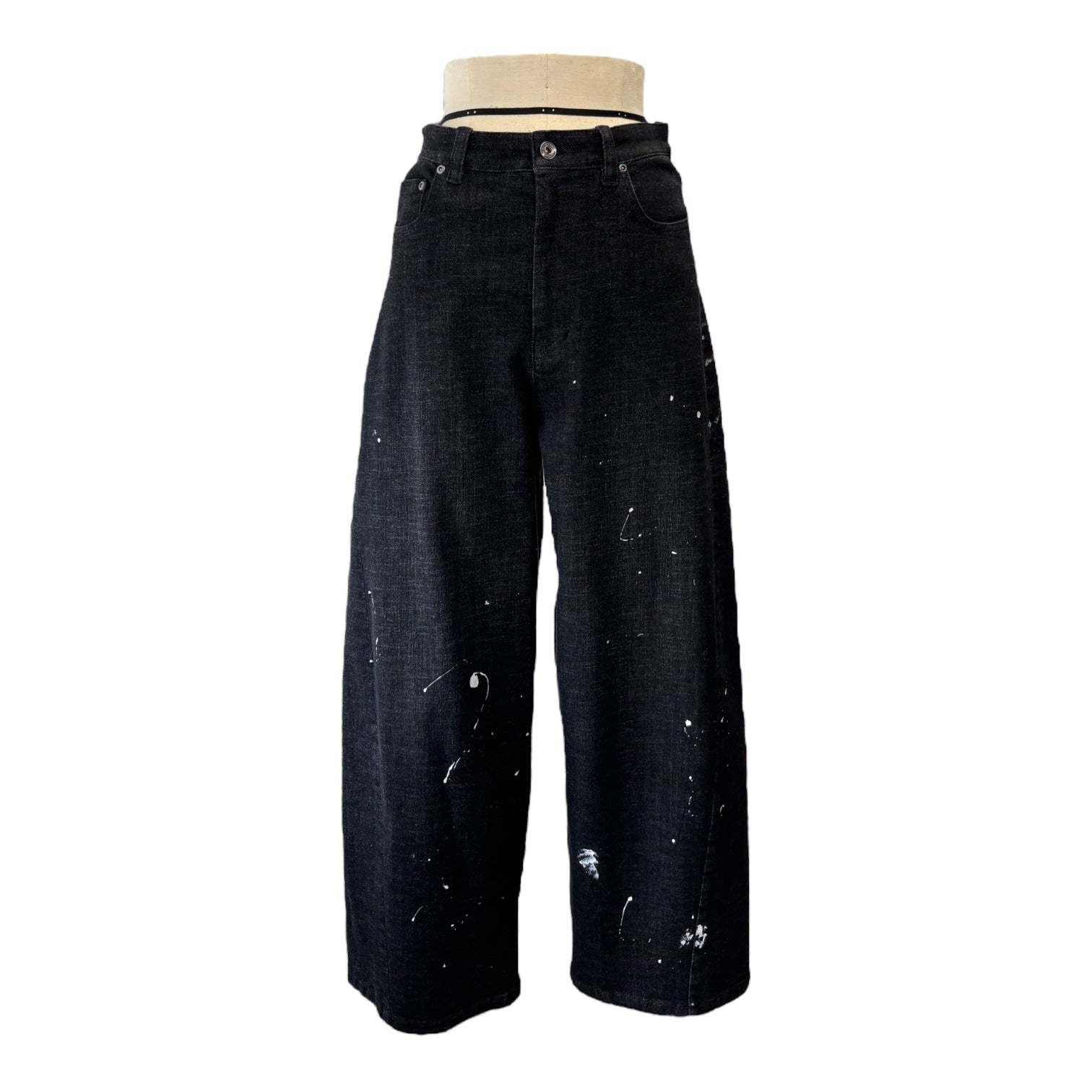 【ayane】ペイント加工バレルレッグデニムパンツ/826543