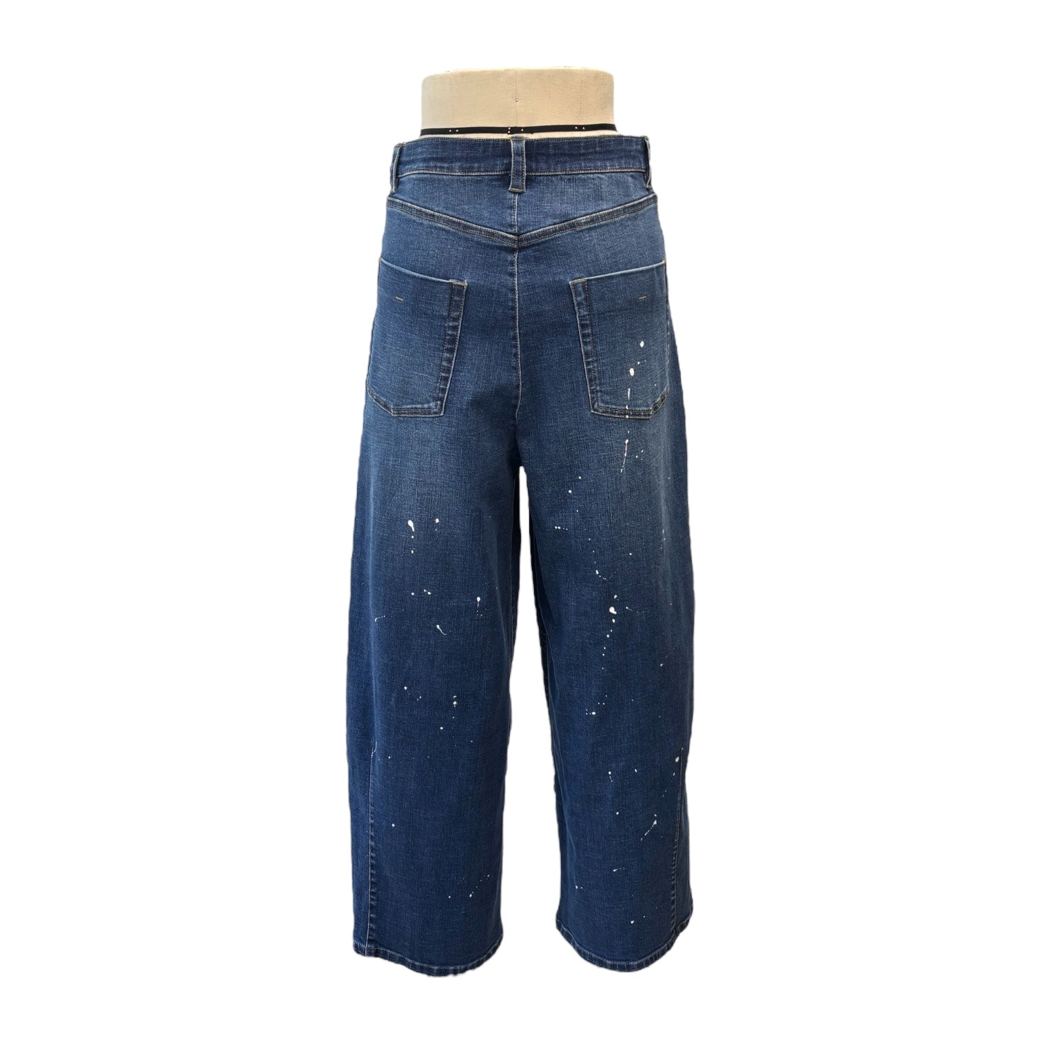 【ayane】ペイント加工バレルレッグデニムパンツ/826543