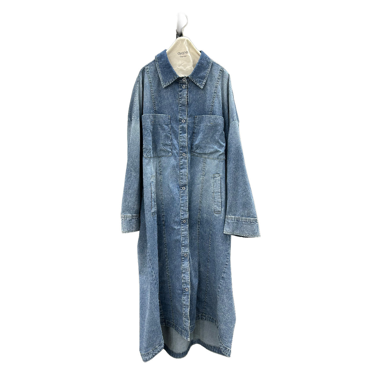 【ayane】ストレッチダンガリーロングシャツ/836603