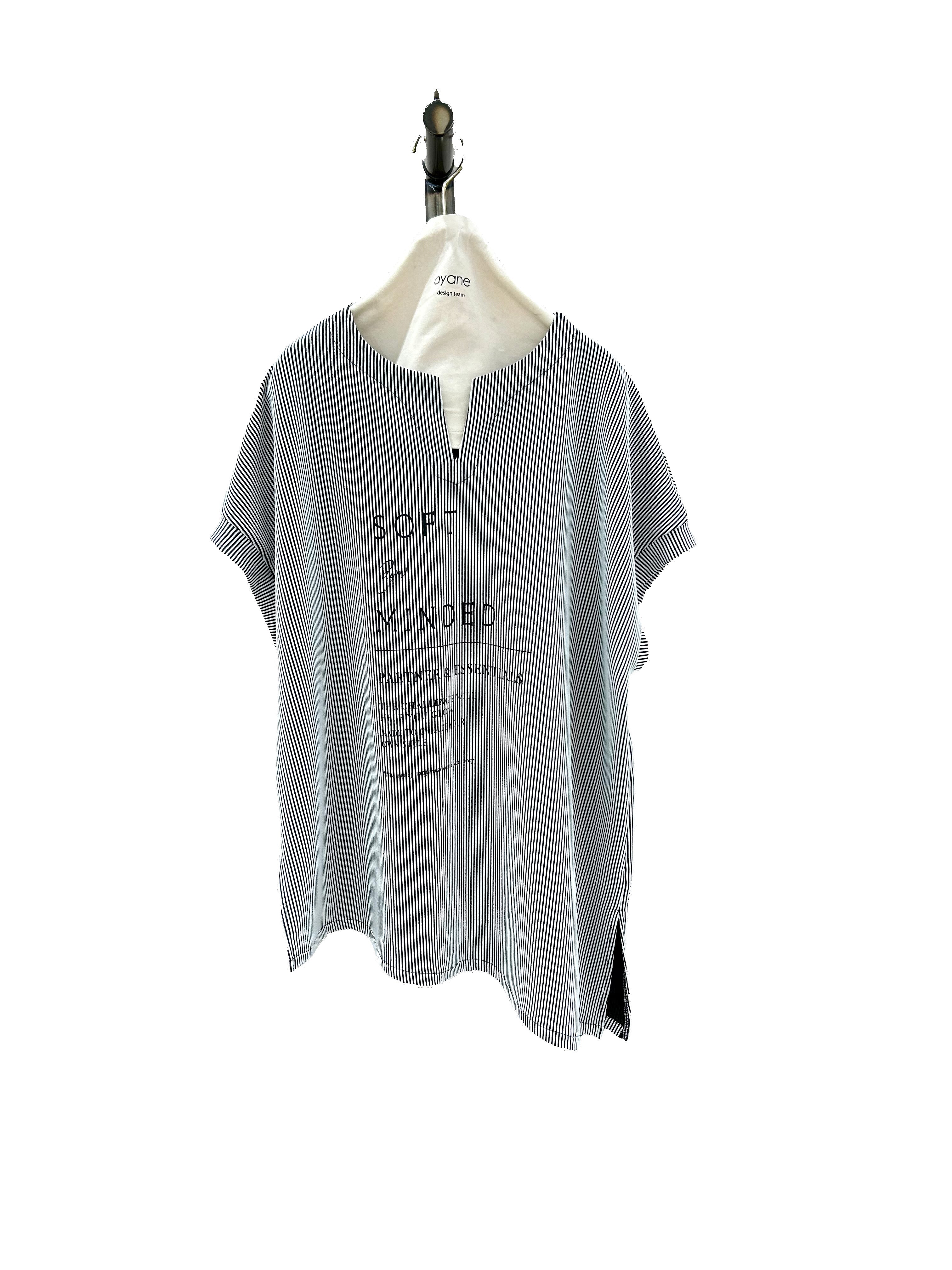 【ayane】アシンメトリーストライプTシャツ/836623