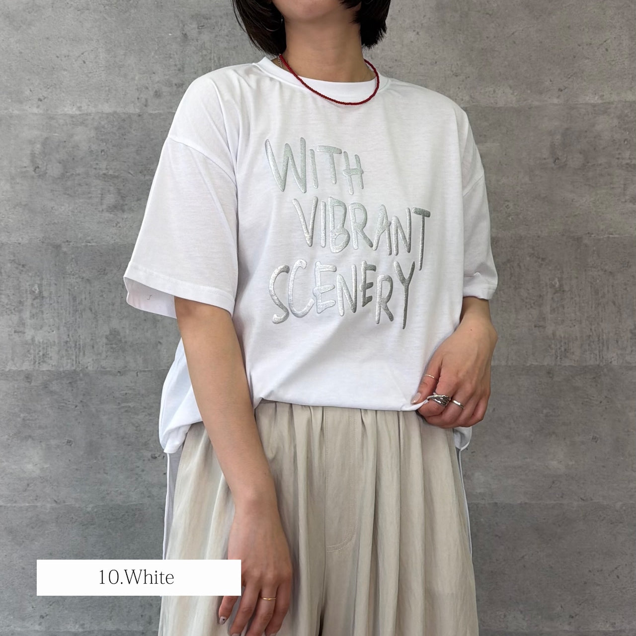 【Anna Kerry】箔プリントロゴルーズTシャツ/85261927