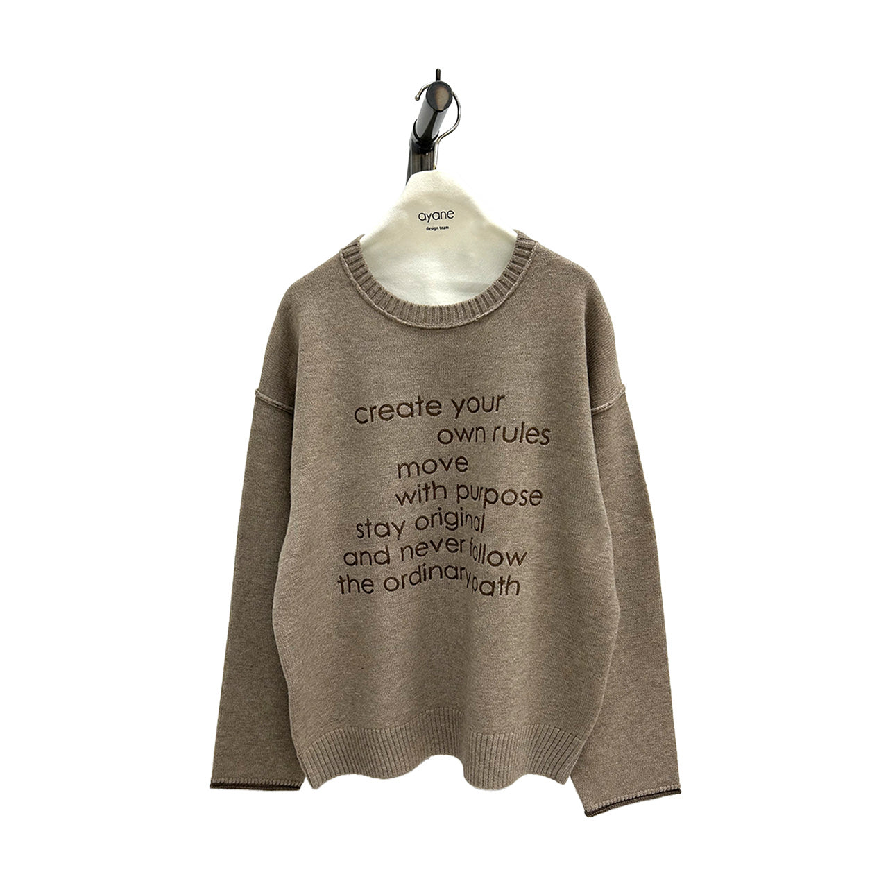 【ayane】ロゴ刺繡プルオーバーニット/876826