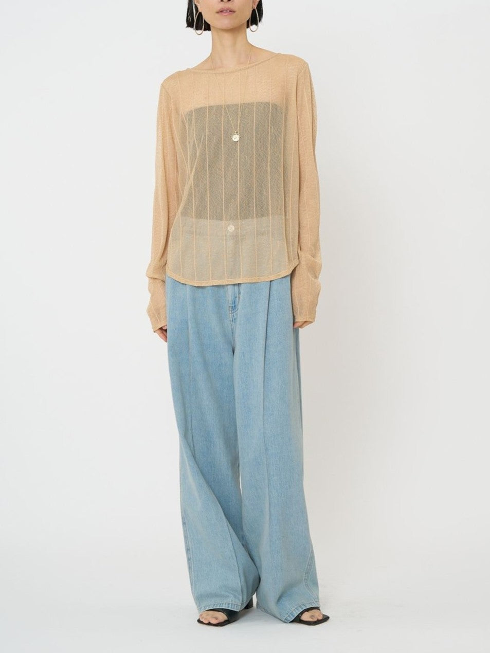 【CHIGNON】ストライプチュールトップス/8961-001KK