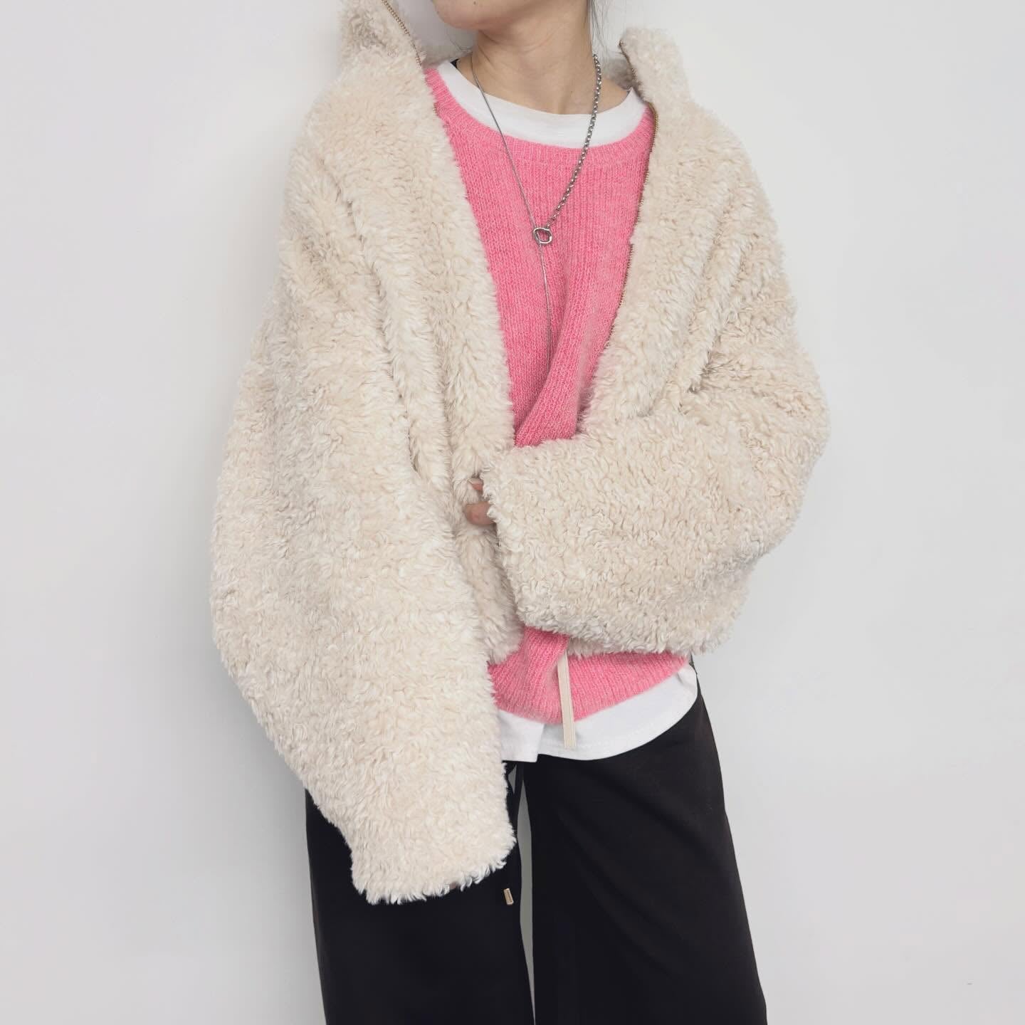 【NUS】ファインカールボアスタンドカラーブルゾン/662-34506