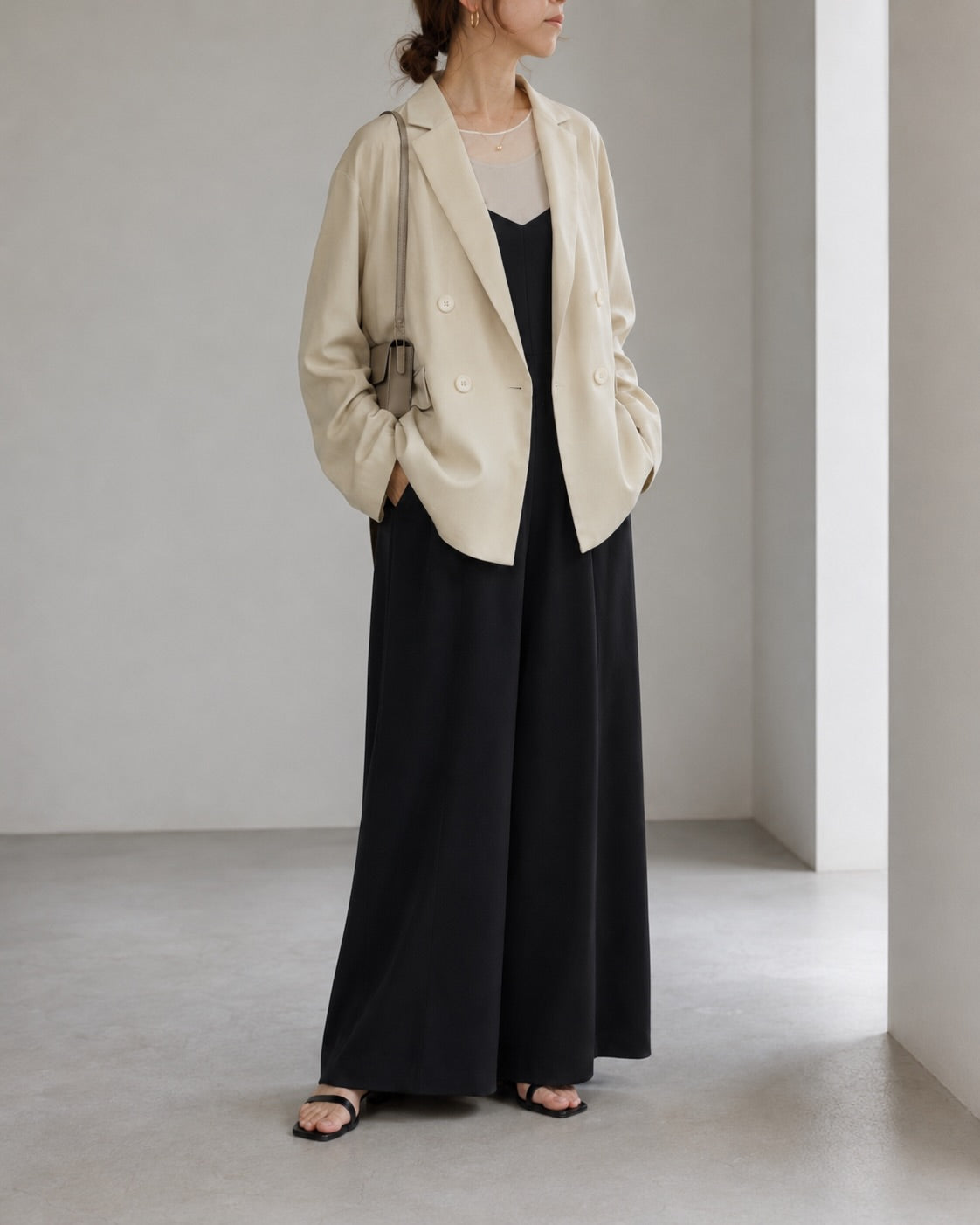 【QTUME】ジョーゼット2WAYサロペット/712-21001