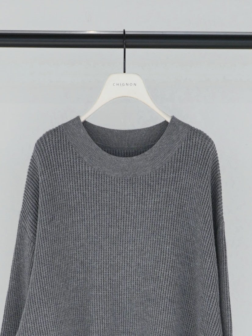 【CHIGNON】もちもちサーマルニットプルオーバー/9156-550JR