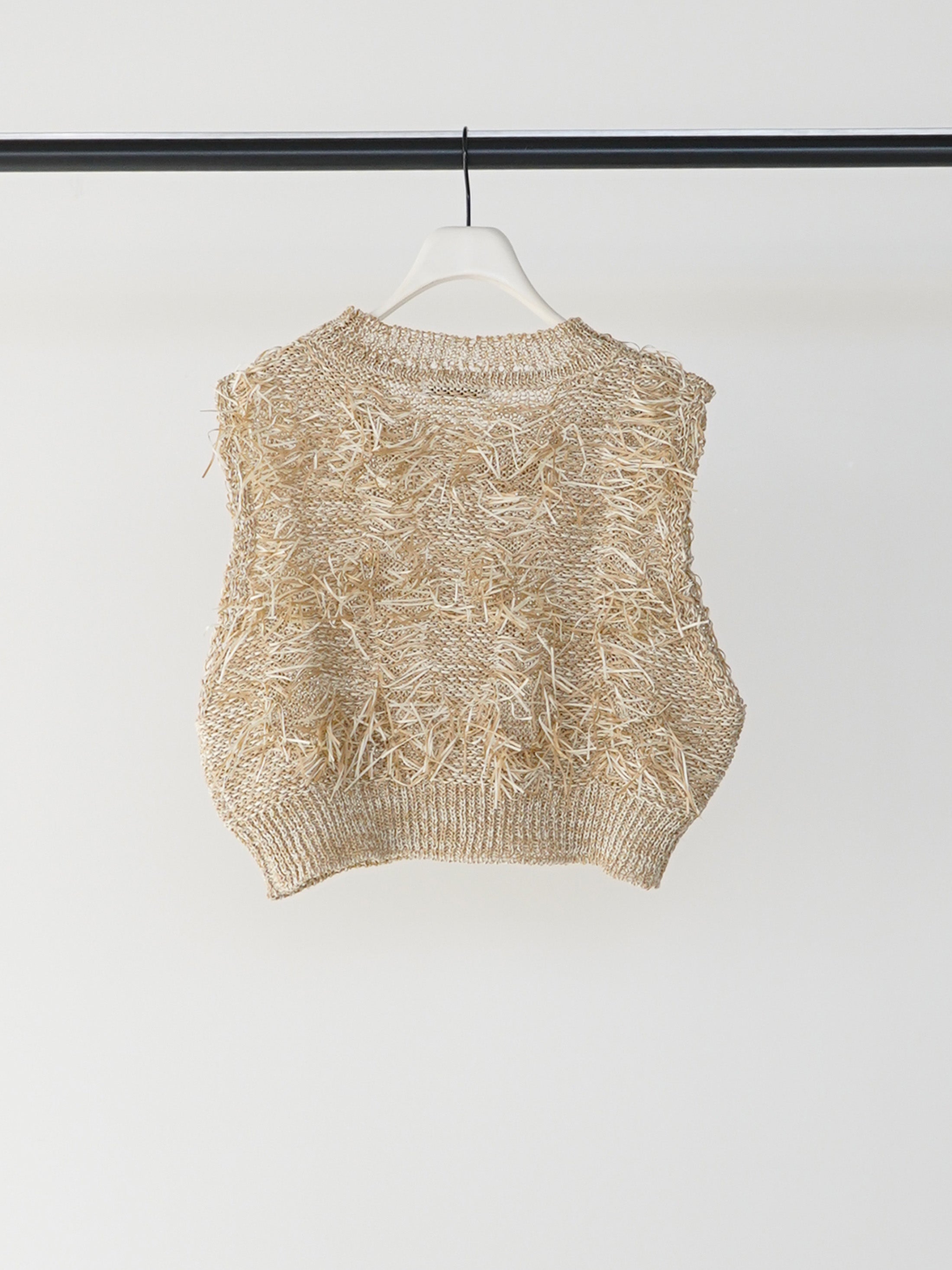 【CHIGNON】カットジャガードフリンジニットベスト/9261-091GS