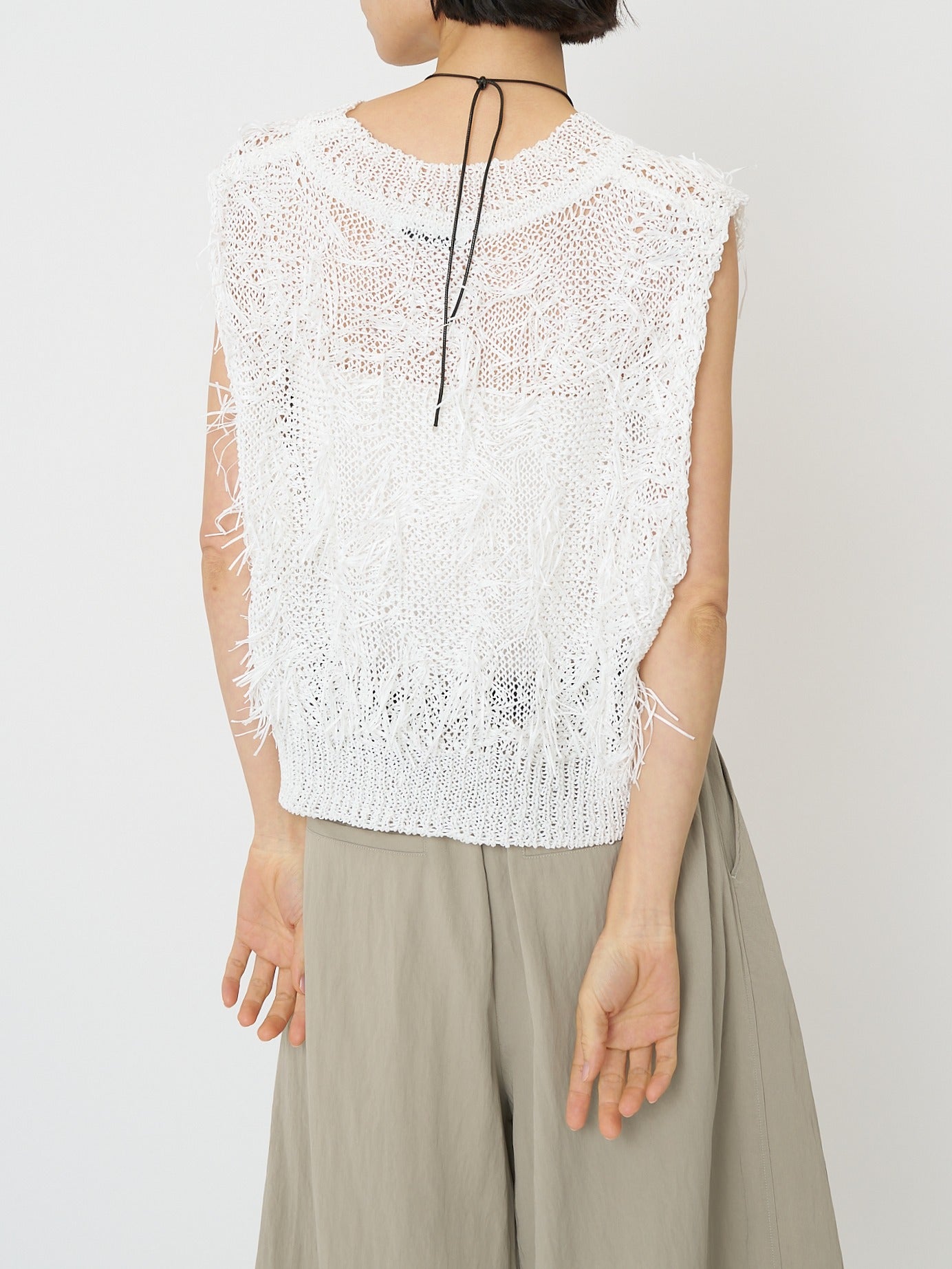 【CHIGNON】カットジャガードフリンジニットベスト/9261-091GS