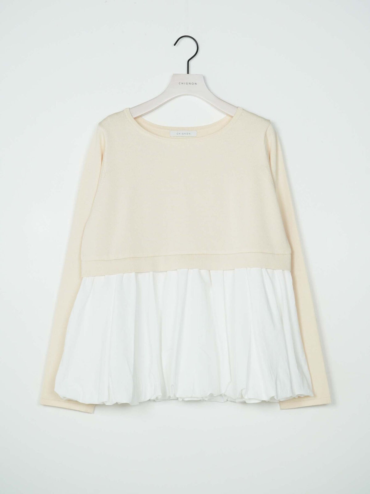 【CHIGNON】バルーンドッキングニットプルオーバー/9266-754GS