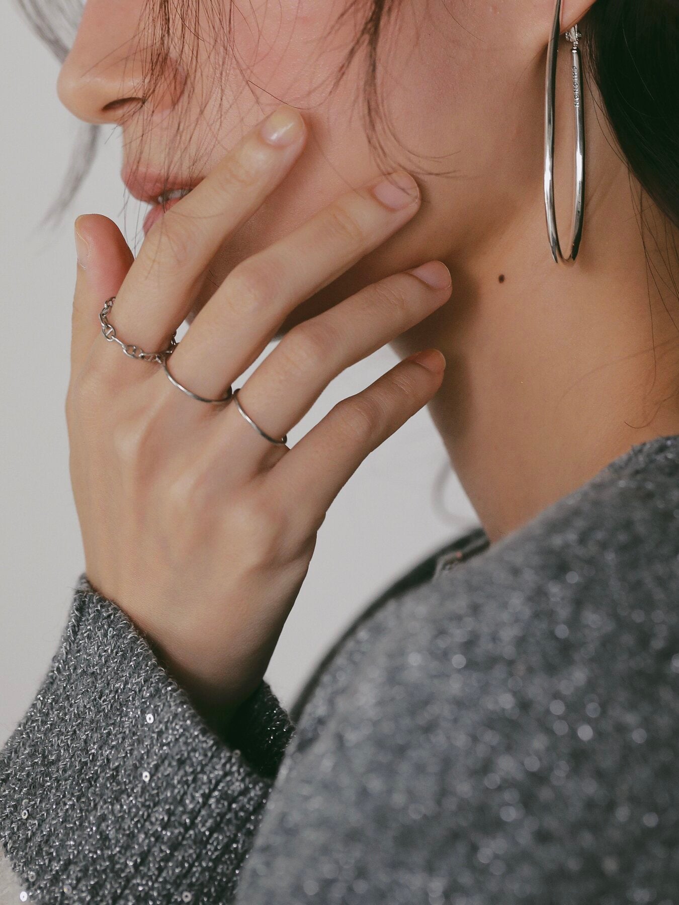 【CHIGNON】スパンコールボーダーニットプルオーバー/9266-755GS